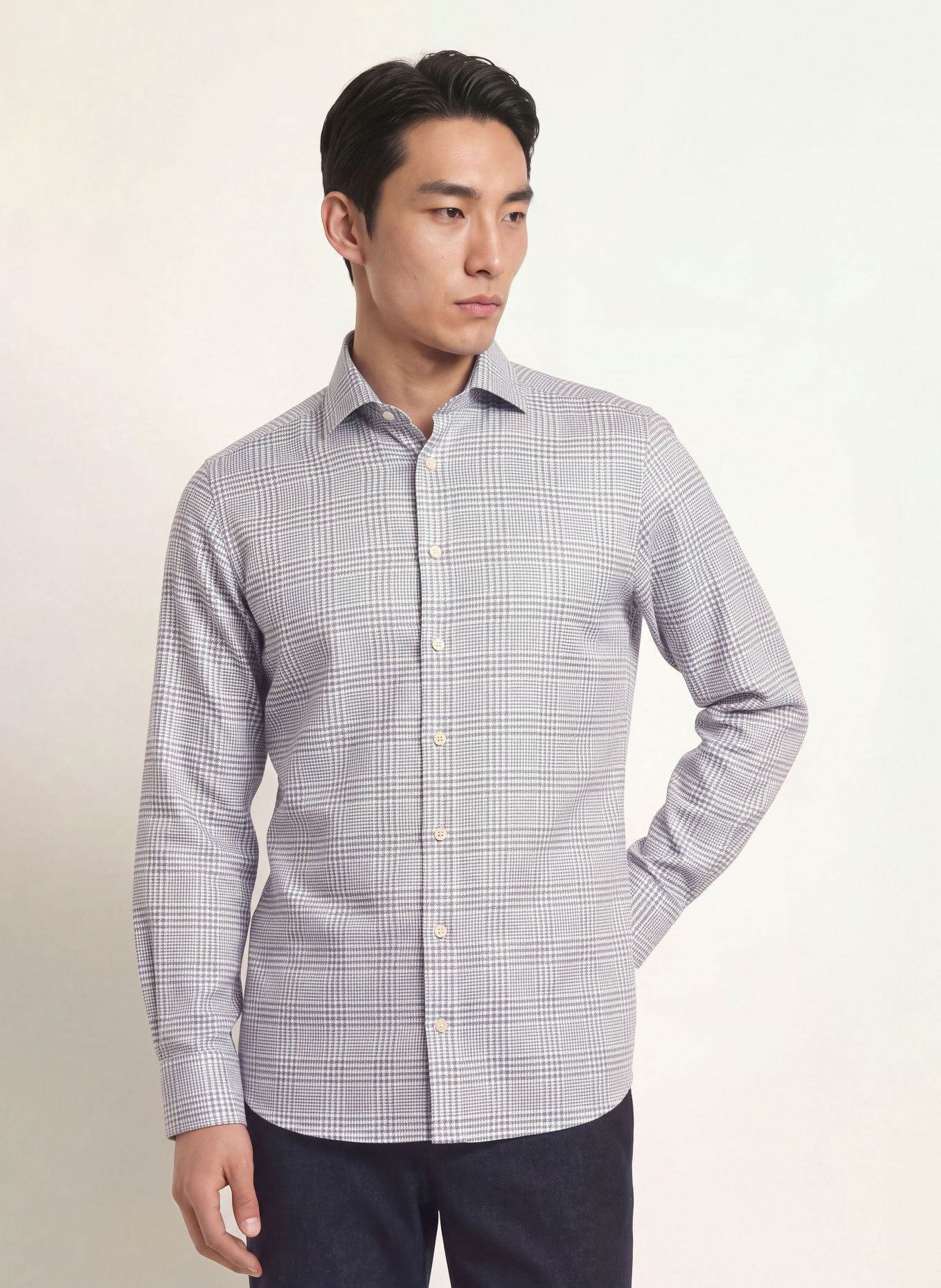 ETON Contemporary Fit Shirt: LIGHT BLUE / WHITE / BLACK