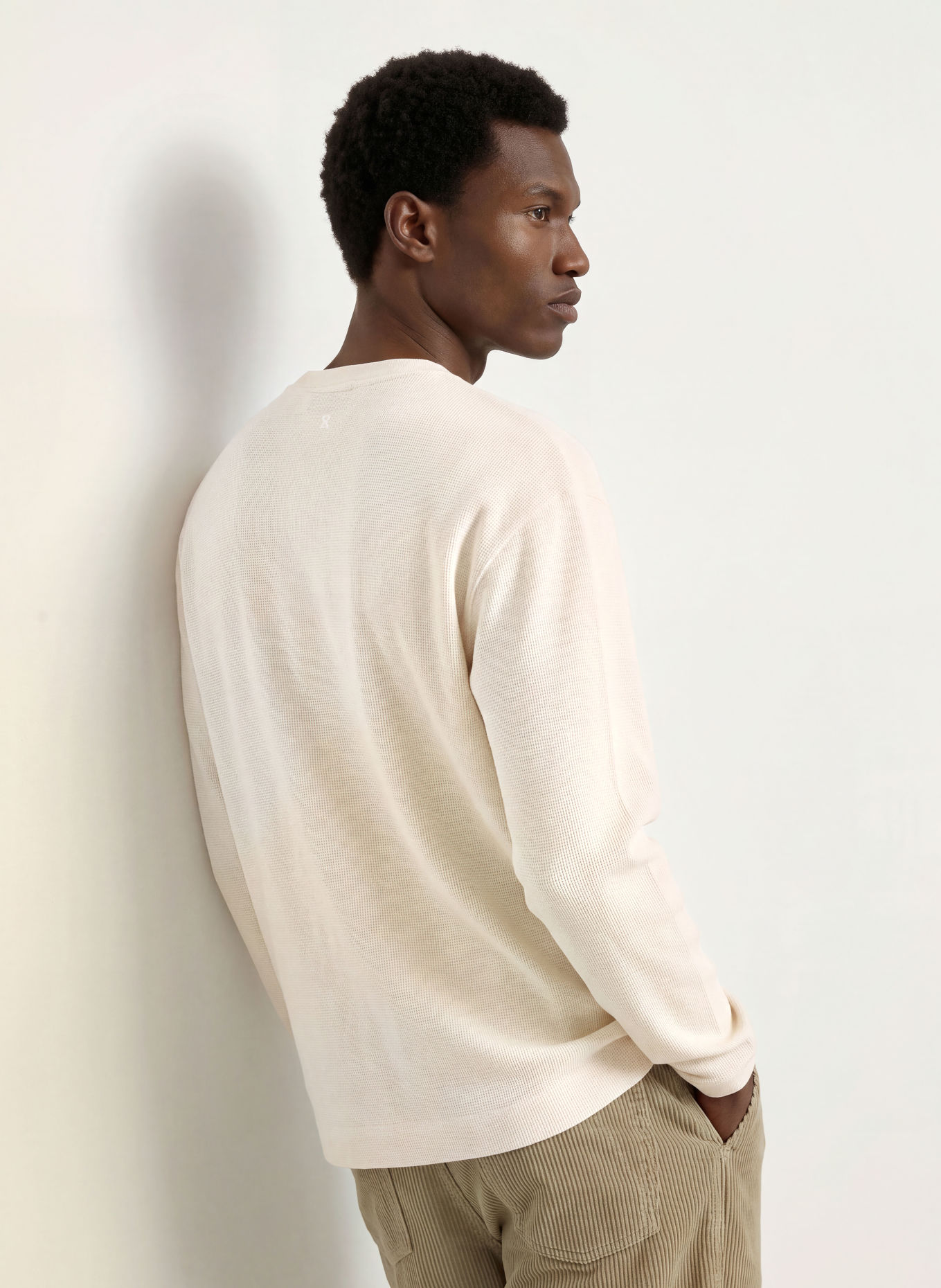 ARMEDANGELS MAARKOS Long-sleeve shirt in Piqué: WHITE