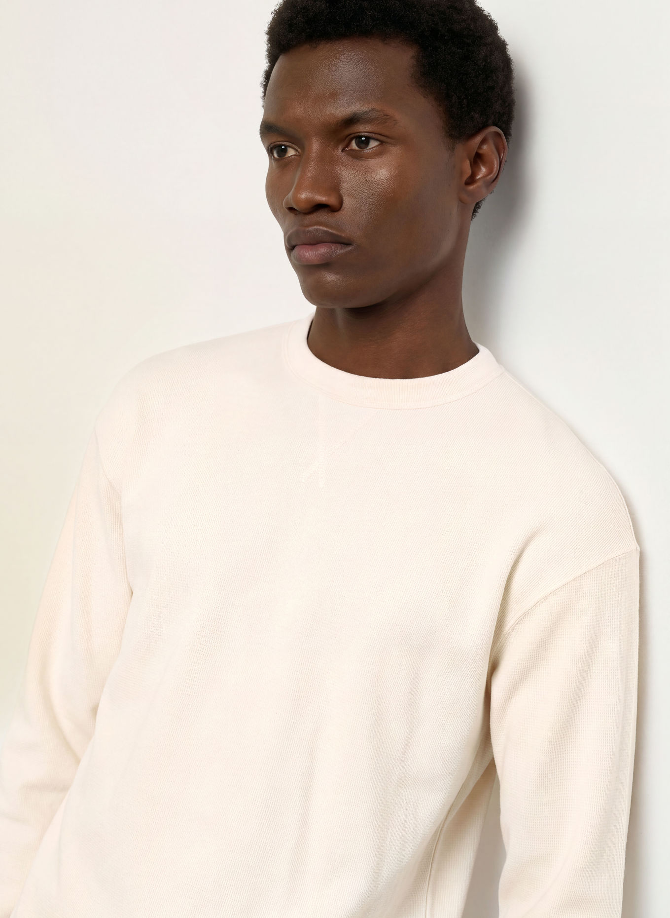 ARMEDANGELS MAARKOS Long-sleeve shirt in Piqué: WHITE