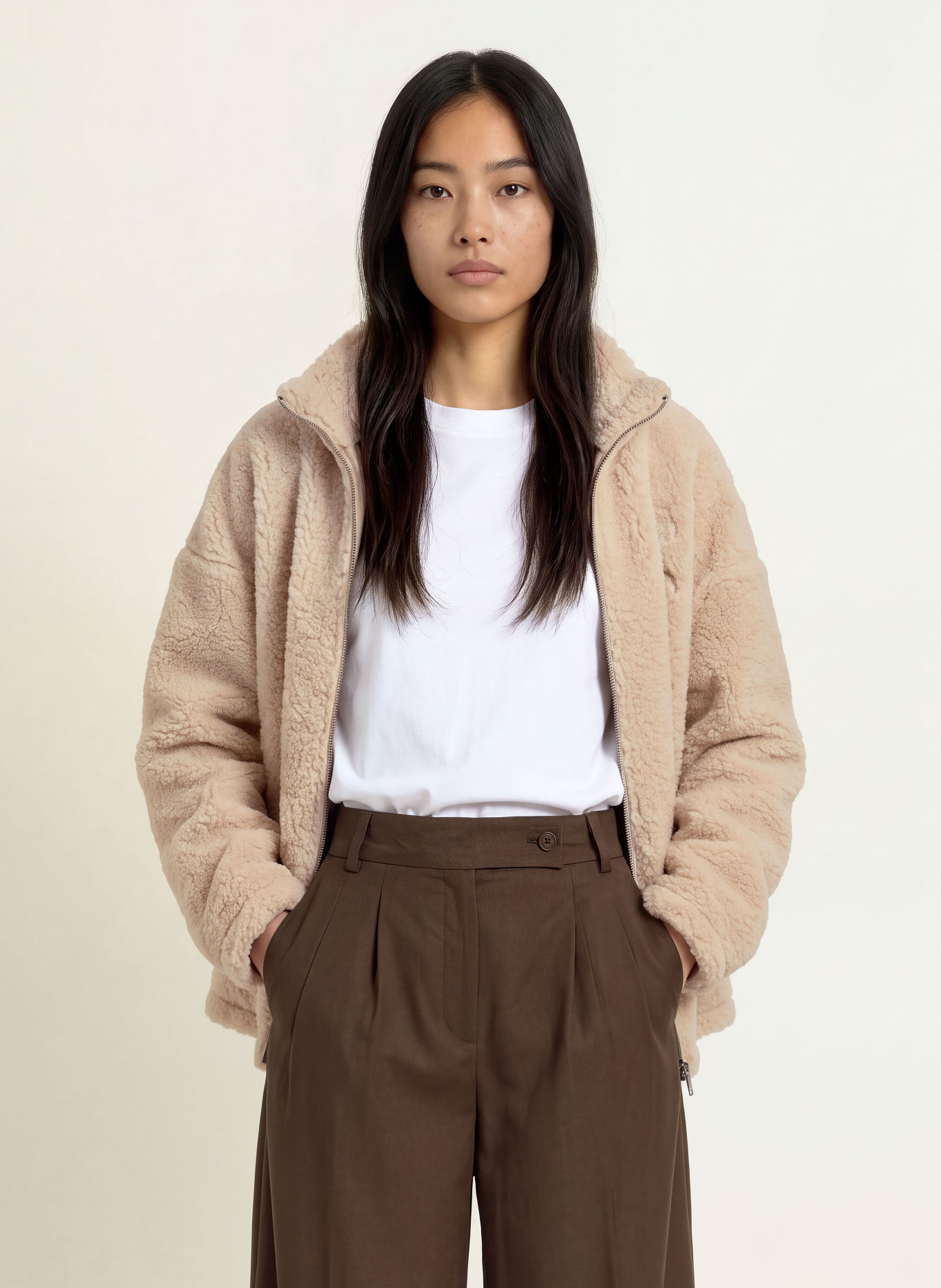 ARMEDANGELS Plush Jacket: LIGHT BROWN