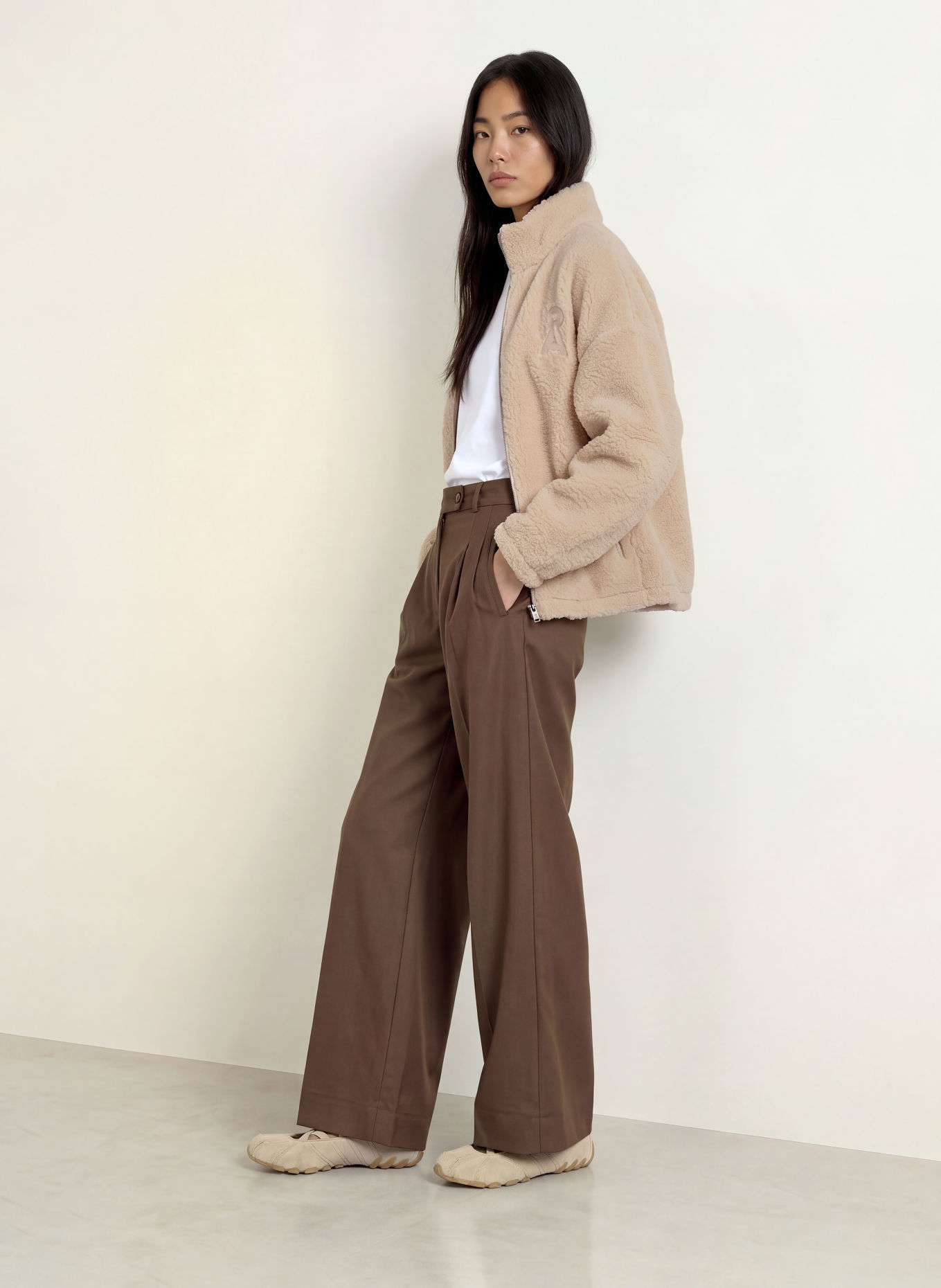 ARMEDANGELS Plush Jacket: LIGHT BROWN