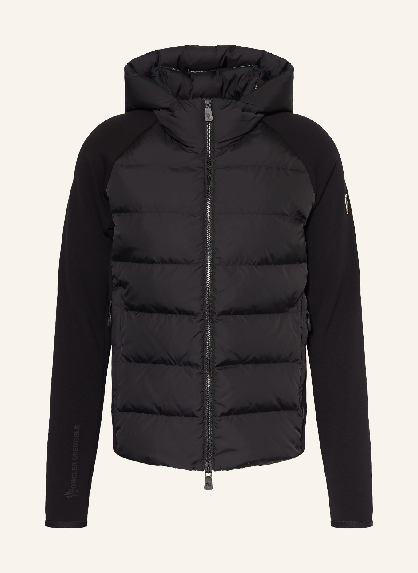 MONCLER GRENOBLE Quilted jacket in a mix of materials: BLACK