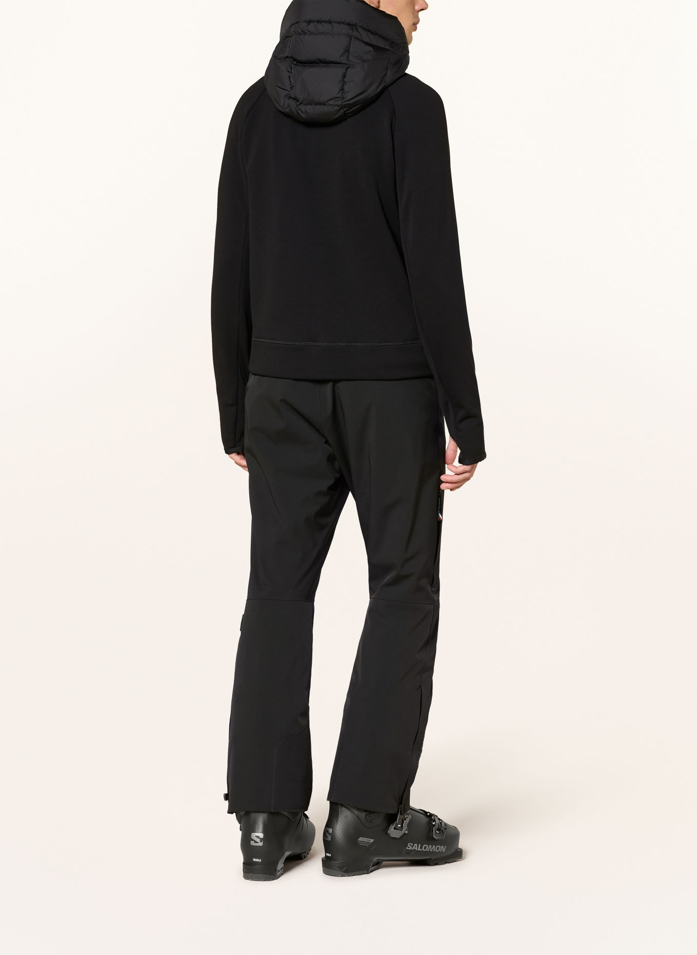 MONCLER GRENOBLE Quilted jacket in a mix of materials: BLACK
