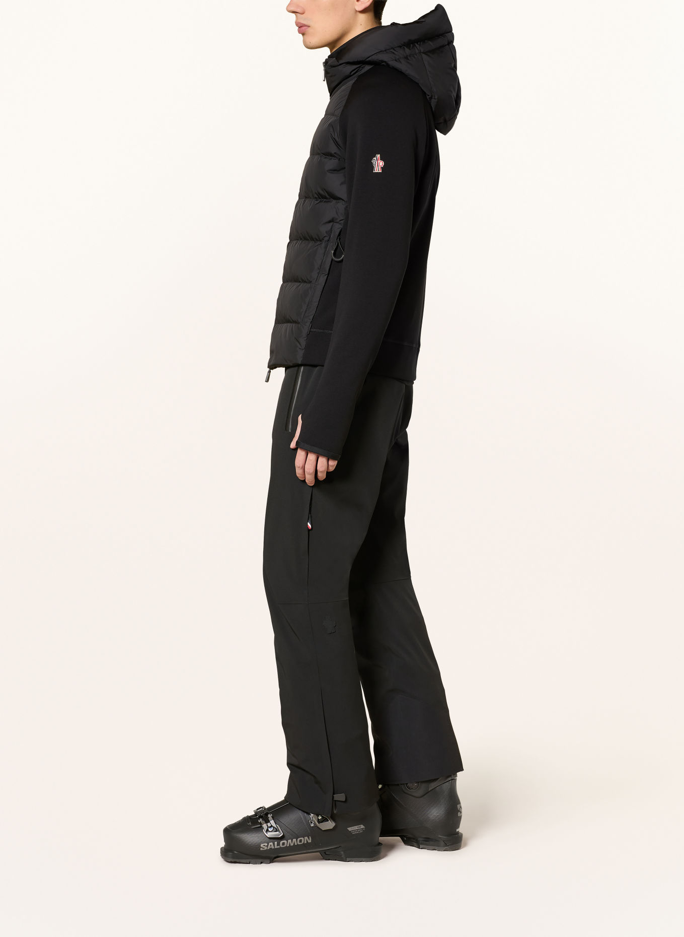 MONCLER GRENOBLE Quilted jacket in a mix of materials: BLACK