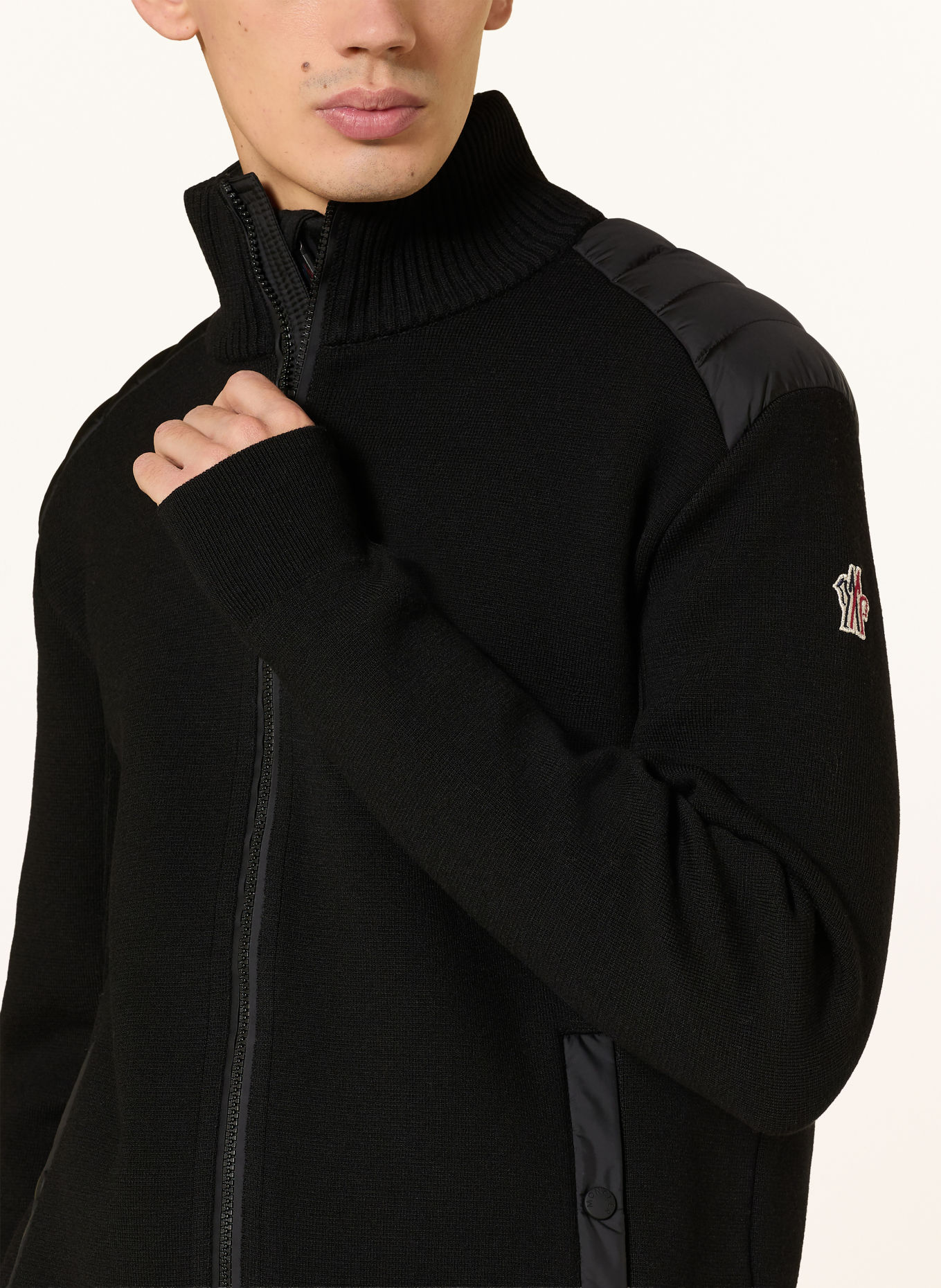 MONCLER GRENOBLE Doudoune en duvet avec mélange de matières: NOIR