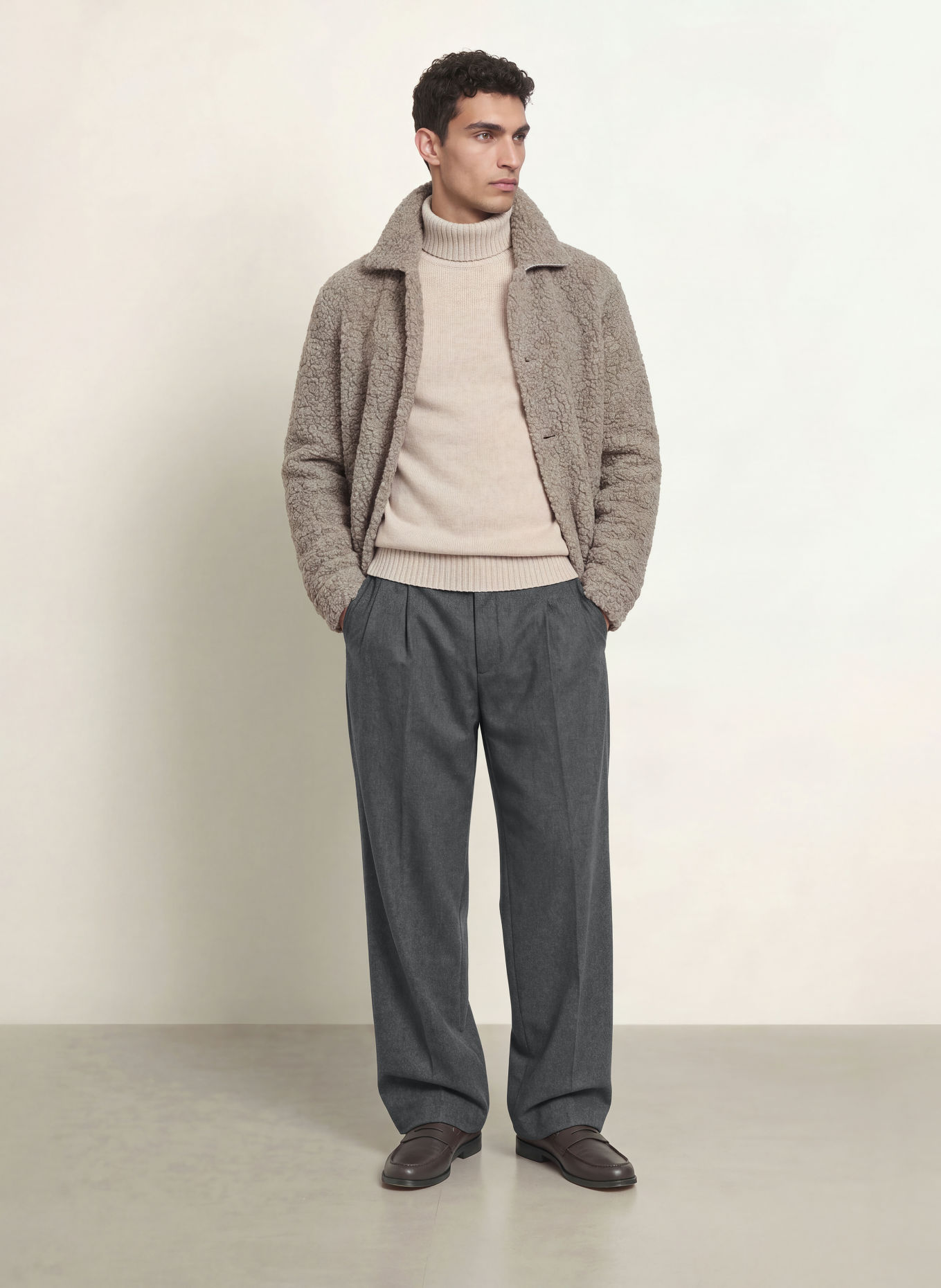STRELLSON JAROD Loose-Fit Flannel Pants: DARK GRAY