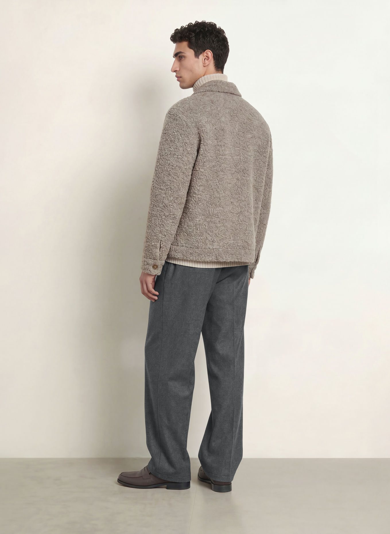 STRELLSON JAROD Loose-Fit Flannel Pants: DARK GRAY