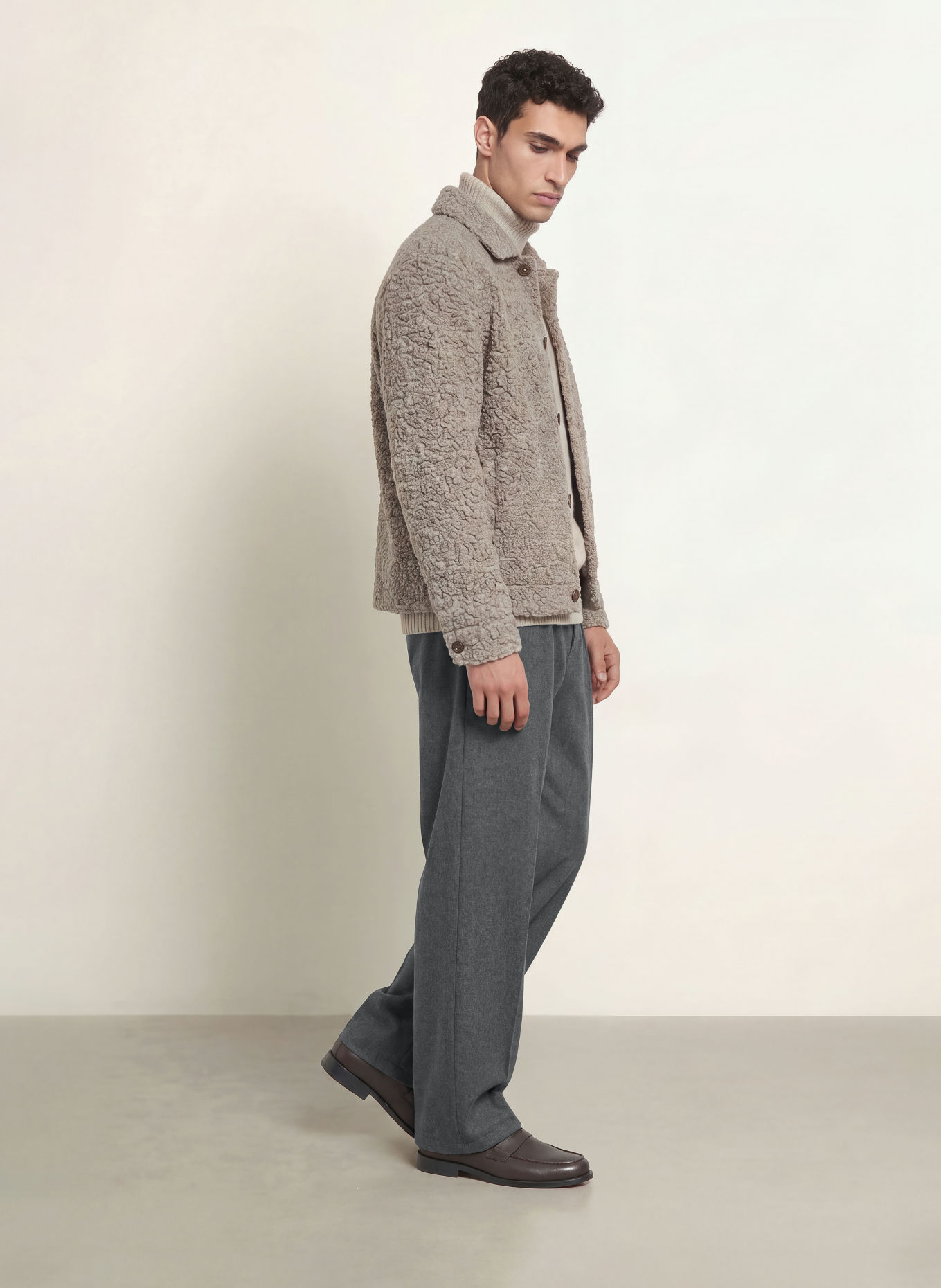 STRELLSON JAROD Loose-Fit Flannel Pants: DARK GRAY