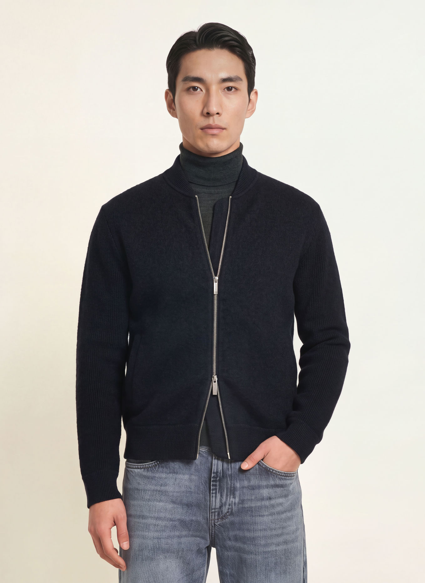 STRELLSON Strickjacke KARLO-BO: SCHWARZ