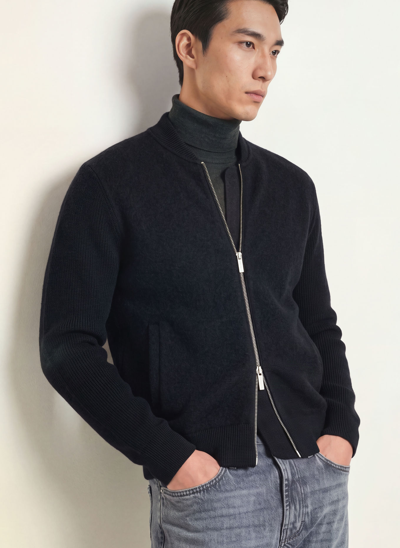 STRELLSON Strickjacke KARLO-BO: SCHWARZ