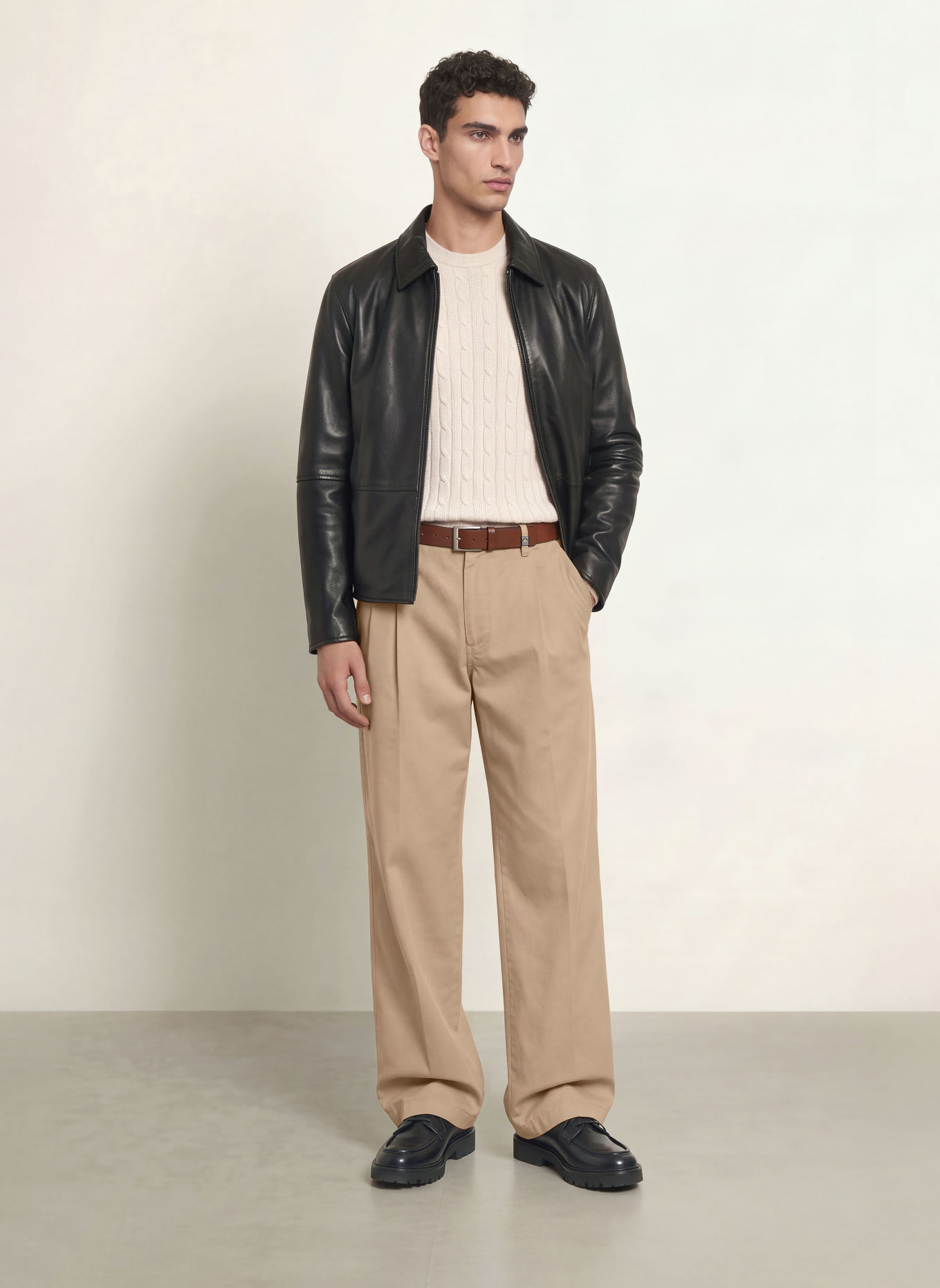 STRELLSON LORIS Relaxed Fit Trousers: BEIGE