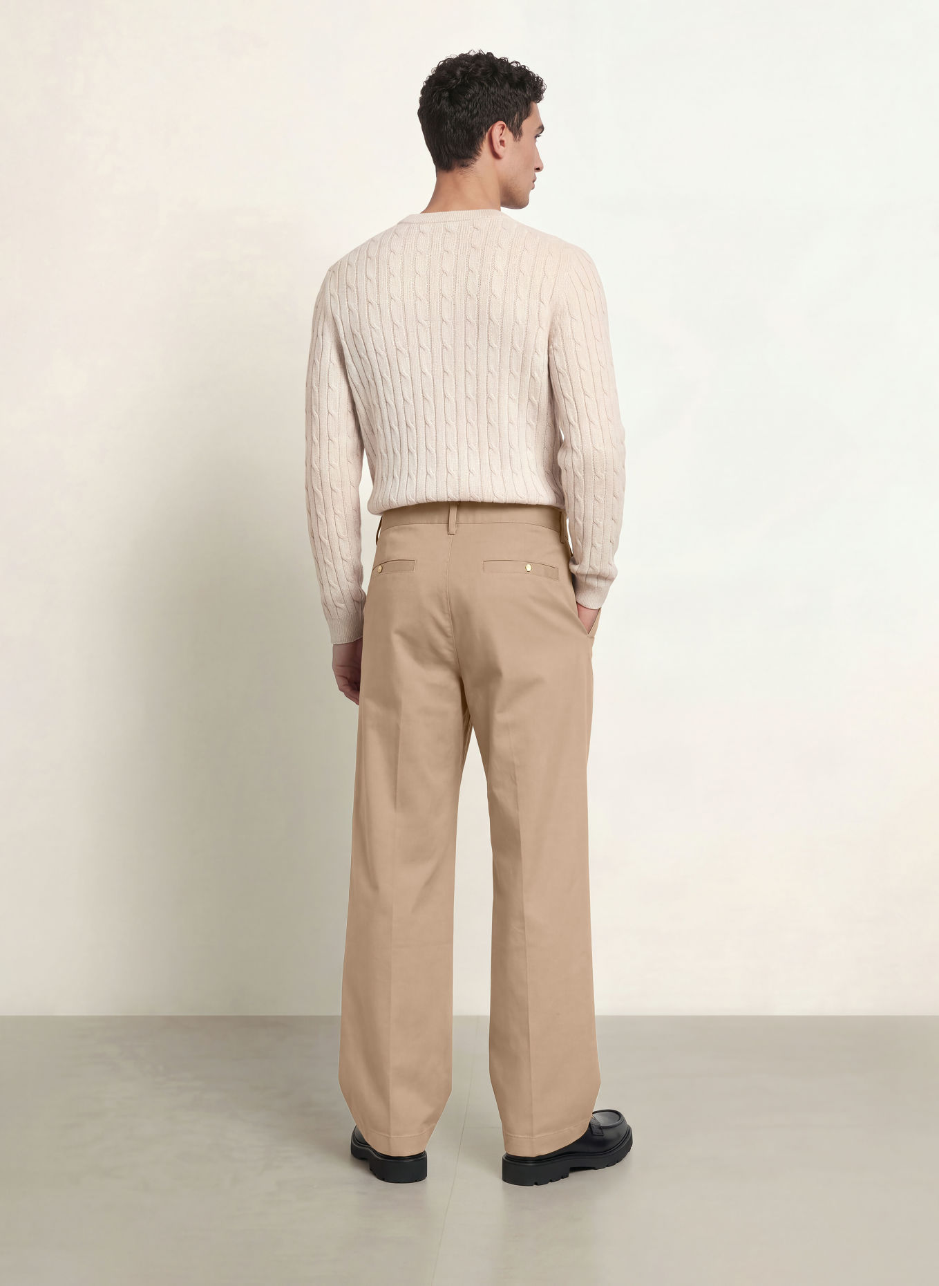 STRELLSON LORIS Relaxed Fit Trousers: BEIGE