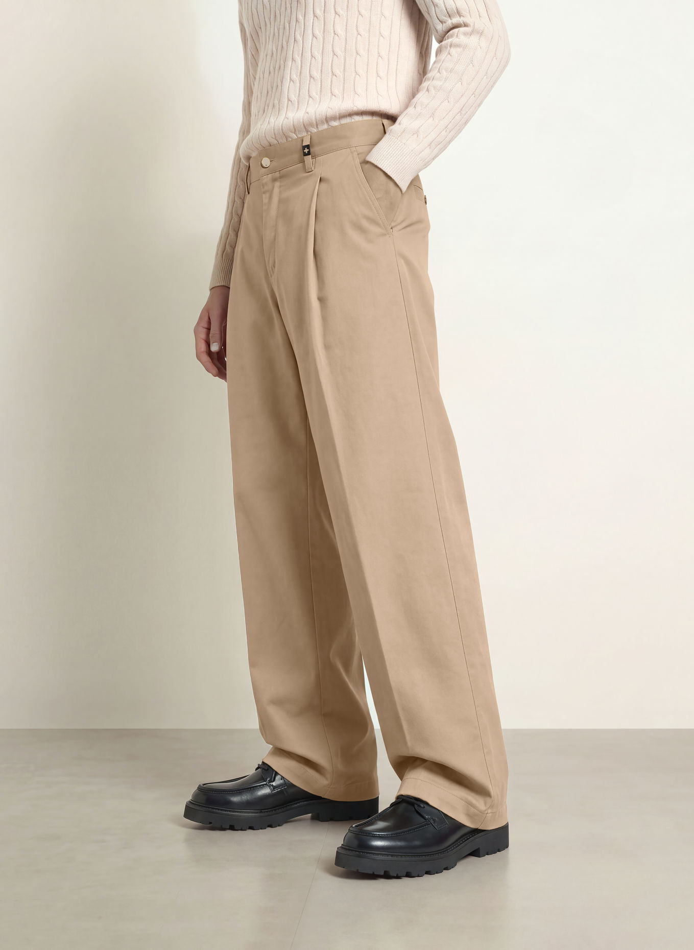 STRELLSON LORIS Relaxed Fit Trousers: BEIGE