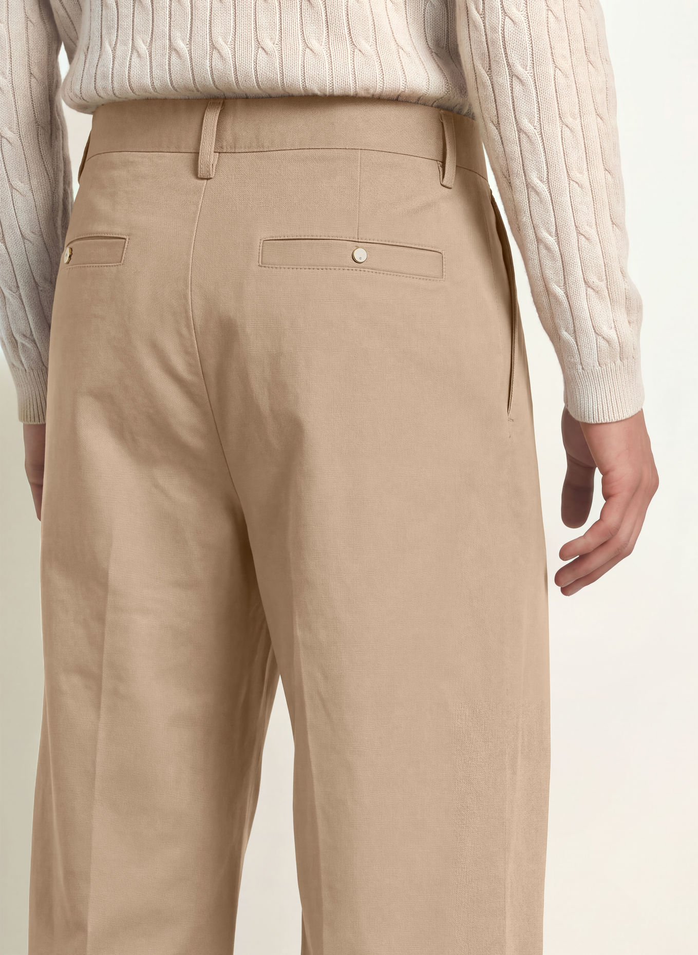 STRELLSON LORIS Relaxed Fit Trousers: BEIGE