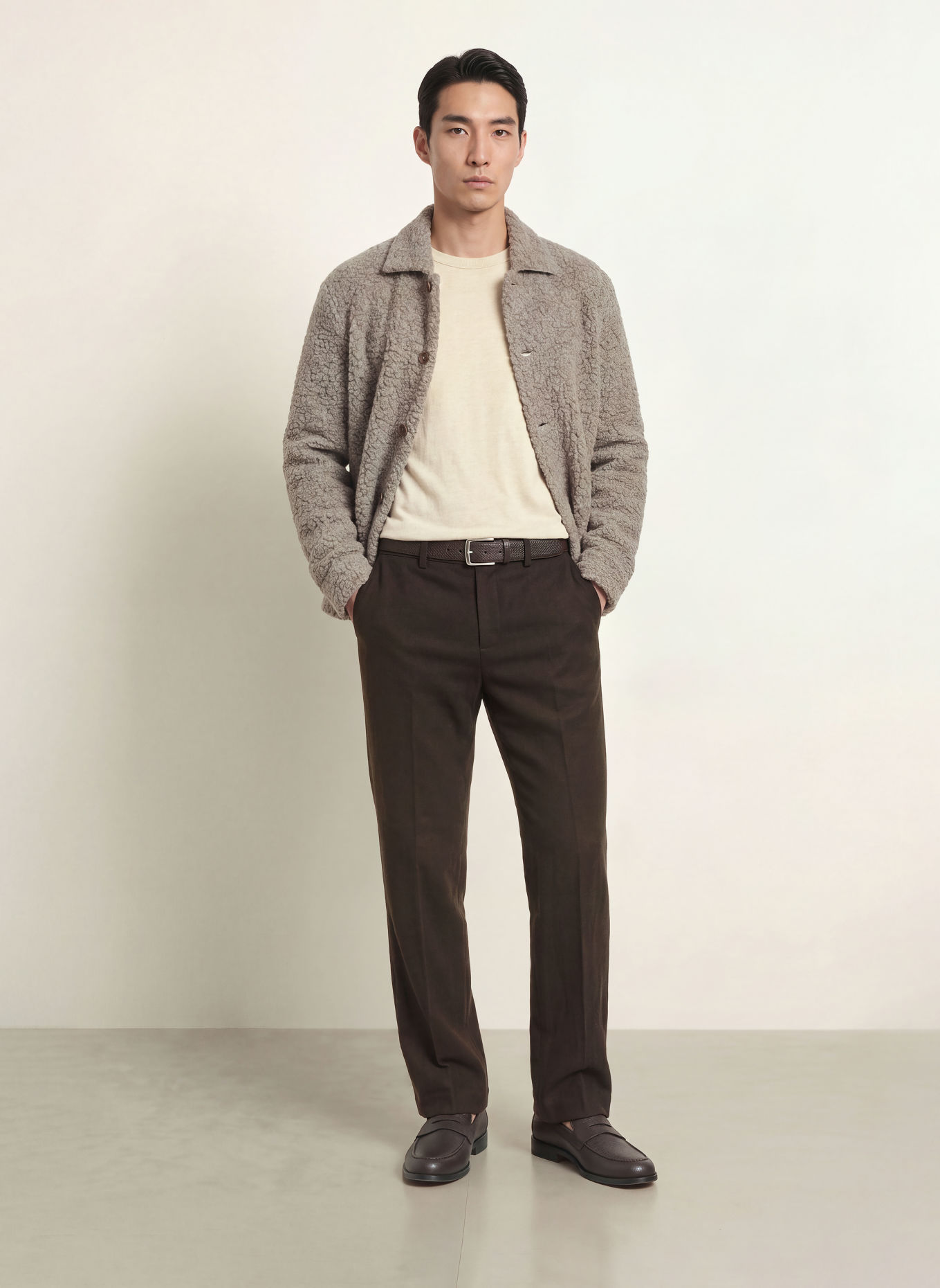 STRELLSON JORDAN Relaxed Fit Trousers: DARK BROWN