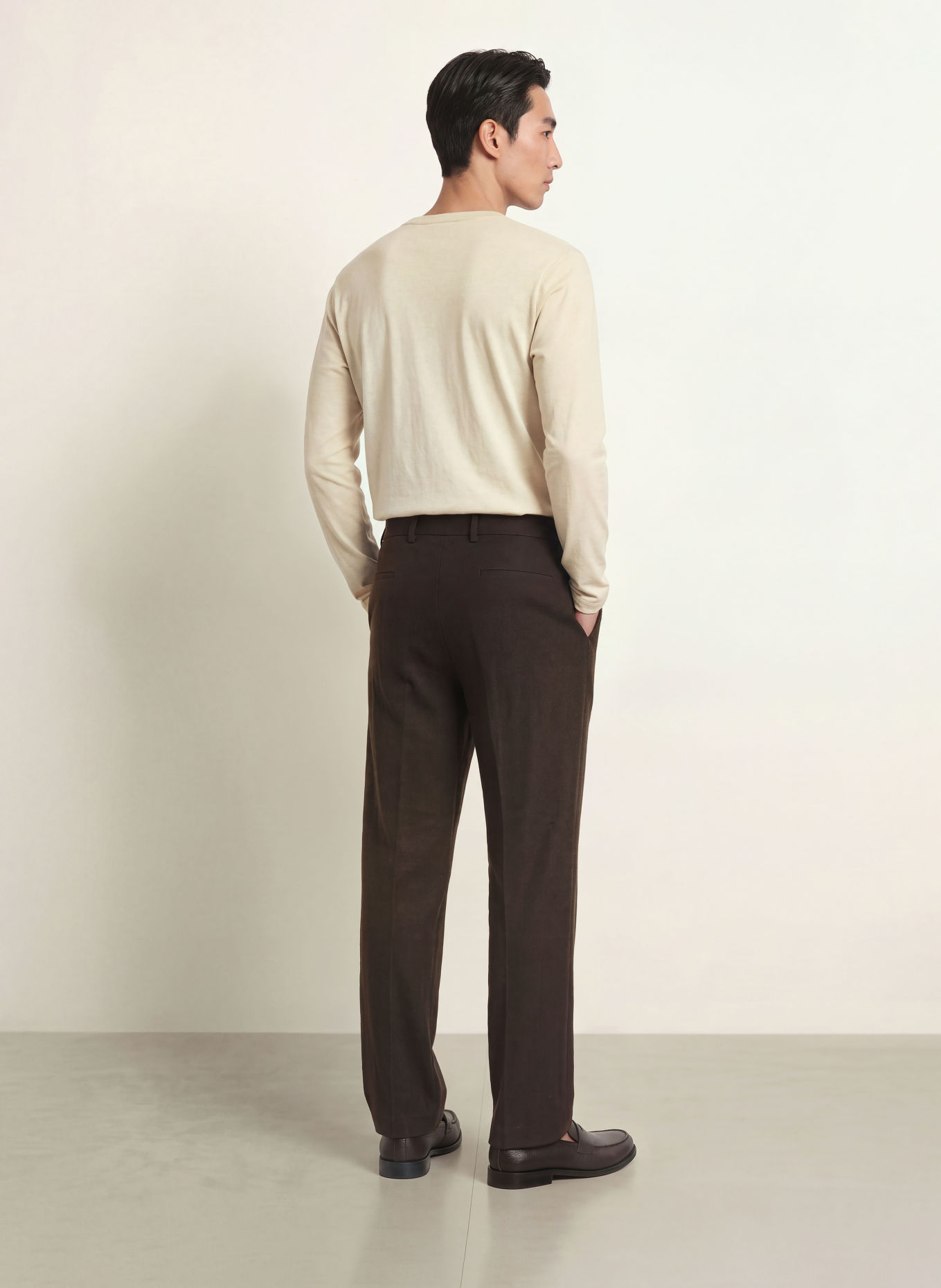 STRELLSON JORDAN Relaxed Fit Trousers: DARK BROWN