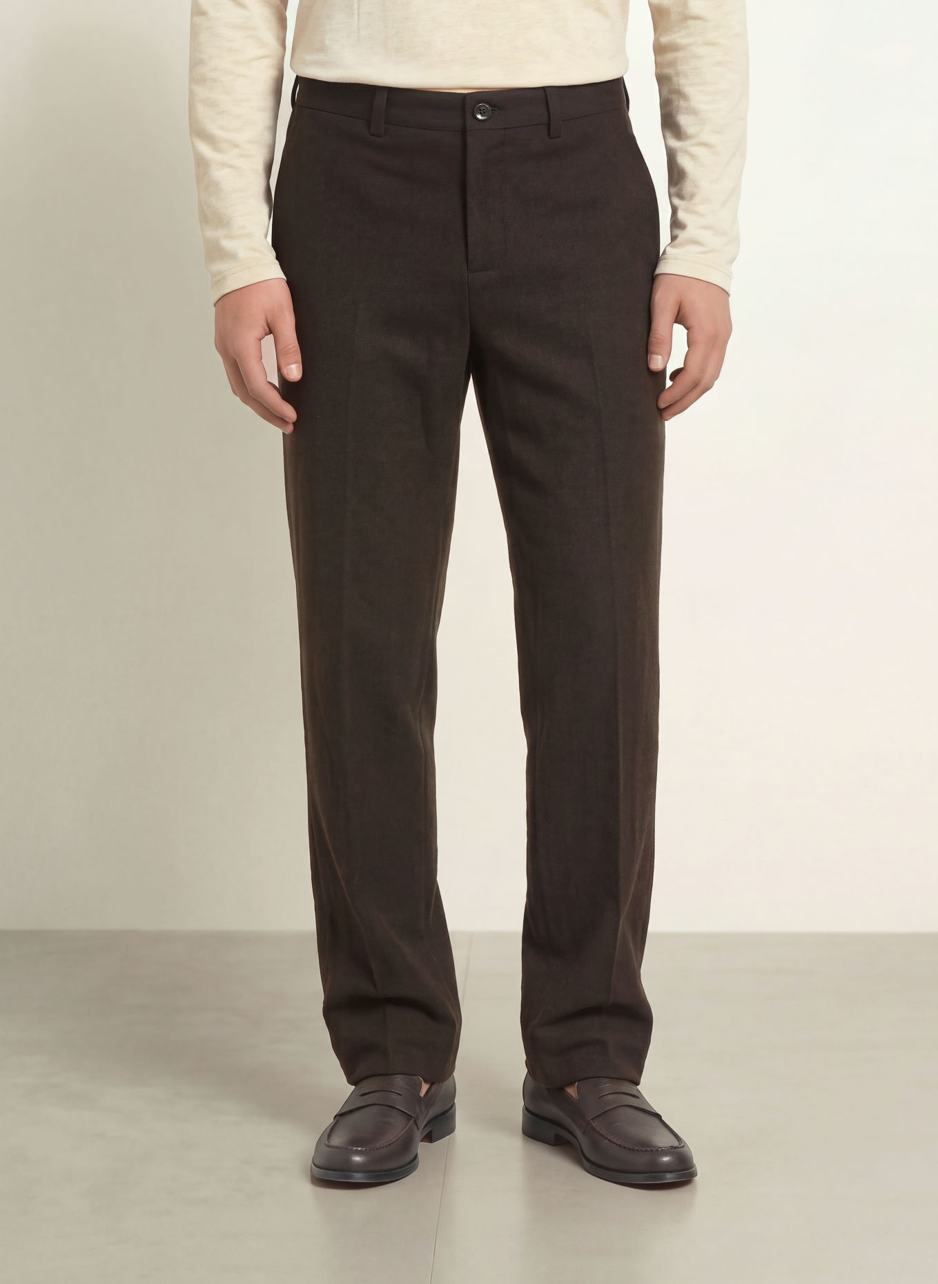 STRELLSON JORDAN Relaxed Fit Trousers: DARK BROWN