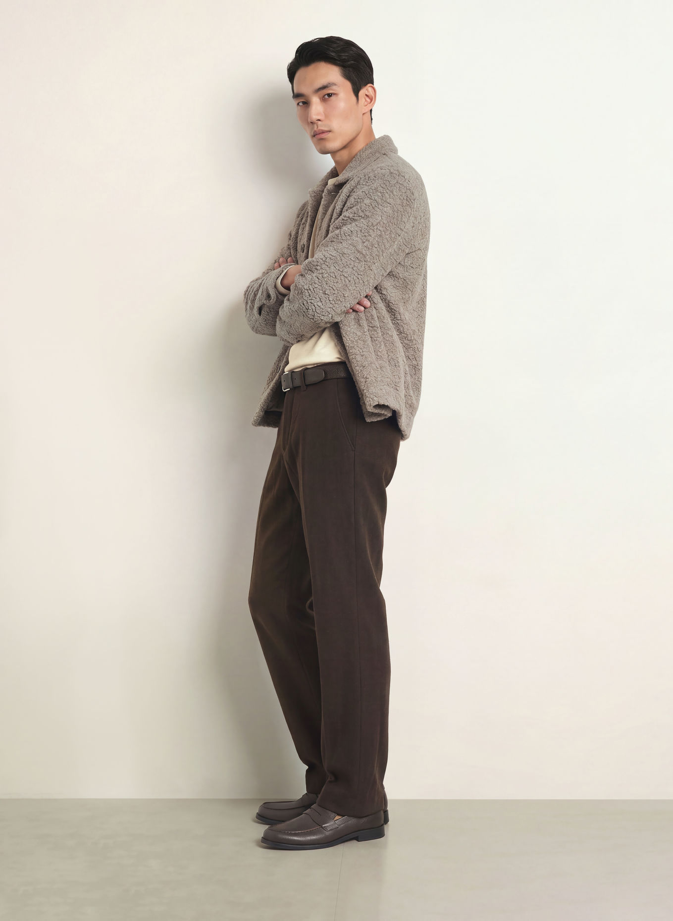 STRELLSON JORDAN Relaxed Fit Trousers: DARK BROWN