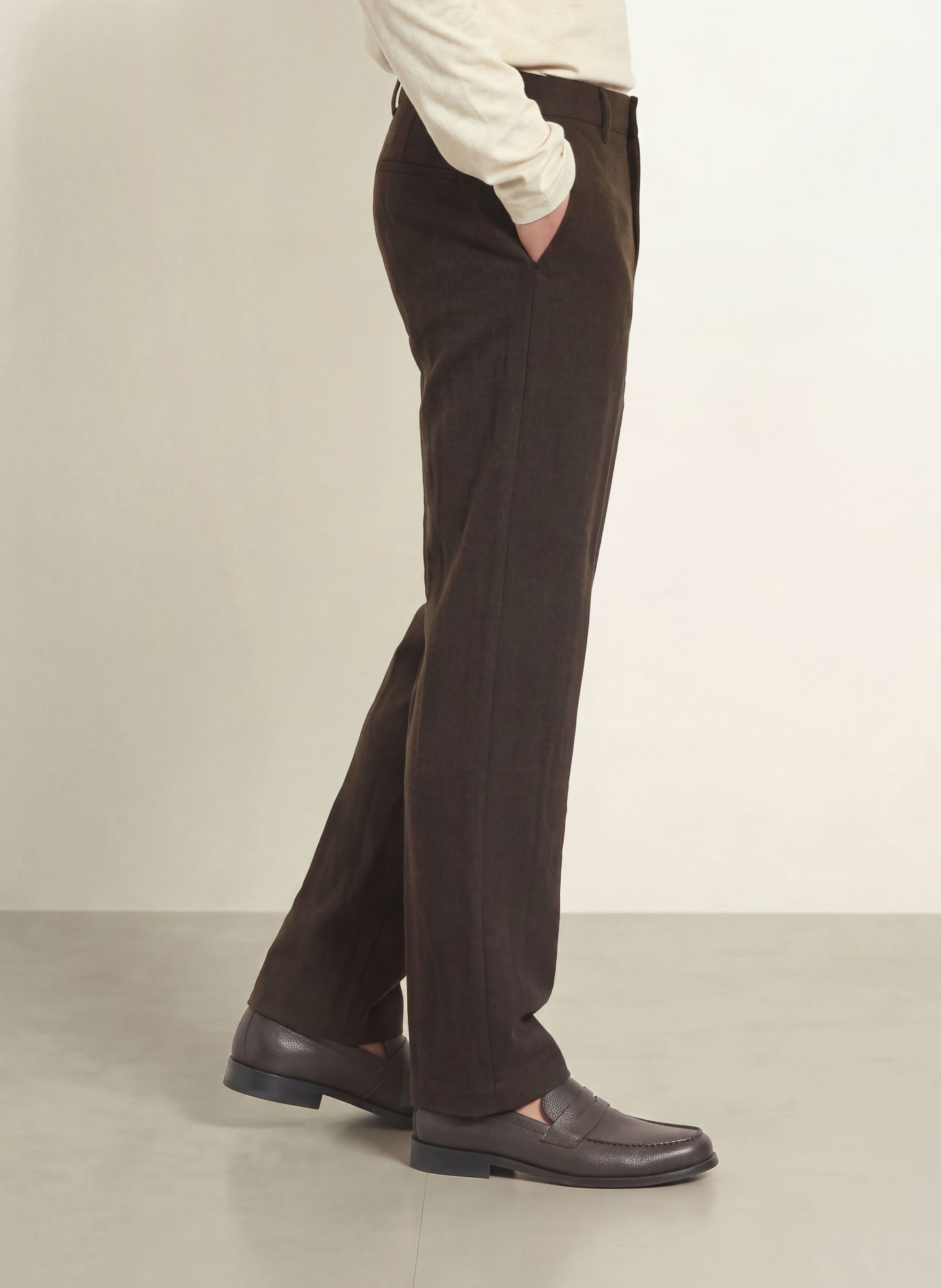 STRELLSON JORDAN Relaxed Fit Trousers: DARK BROWN