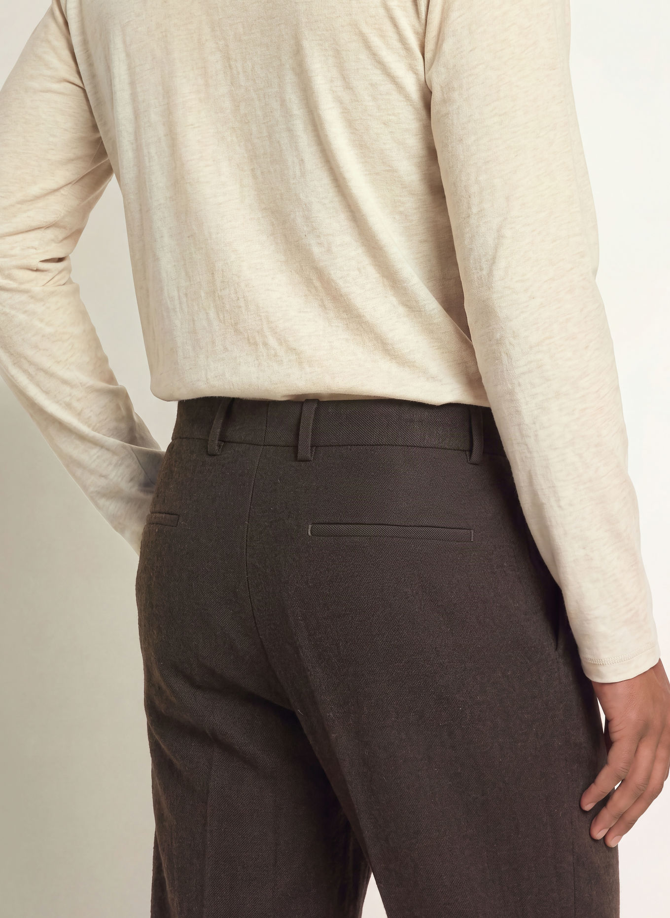 STRELLSON JORDAN Relaxed Fit Trousers: DARK BROWN