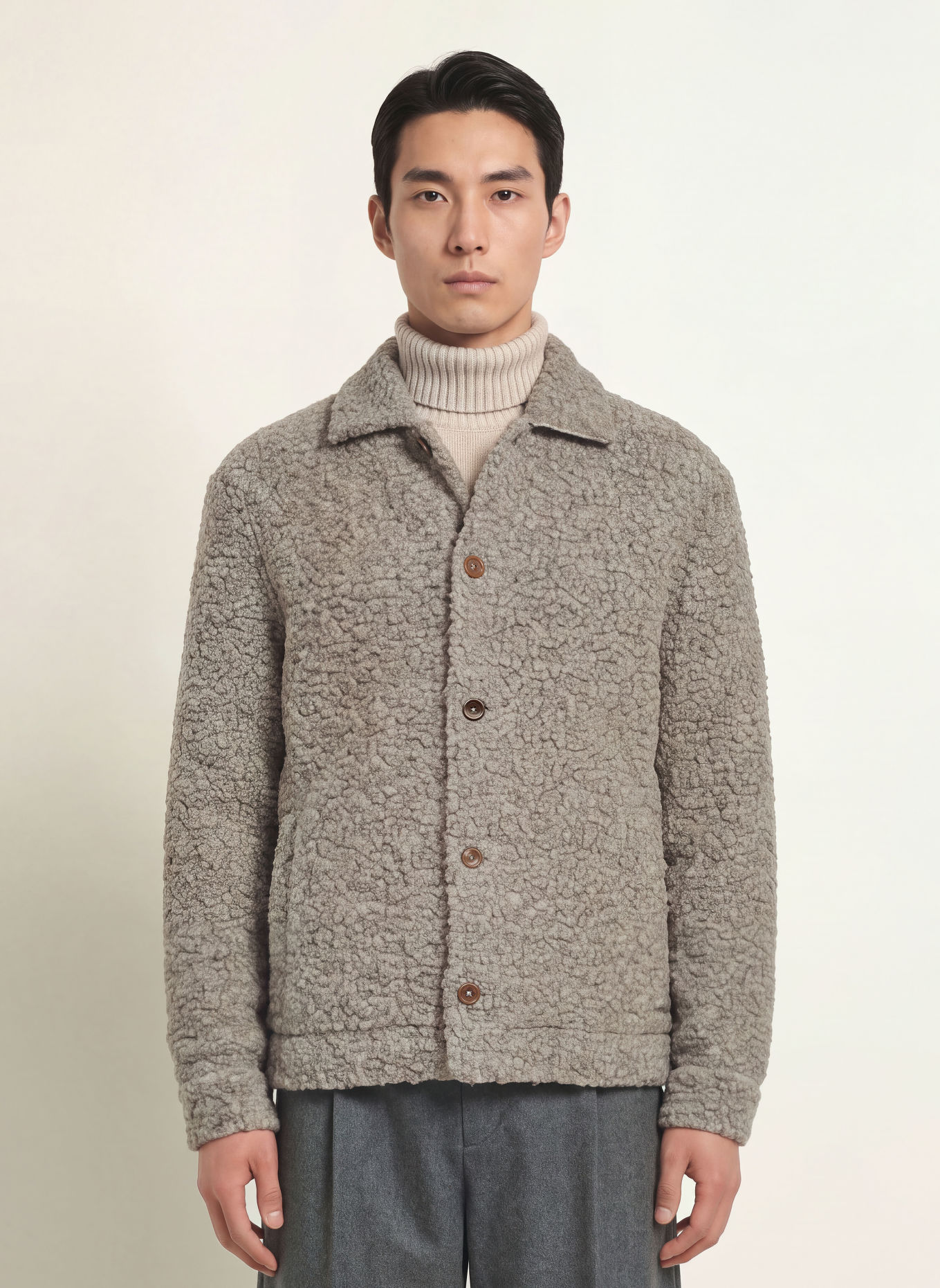 STRELLSON Teddy Fur Overshirt NAD-J: TAUPE