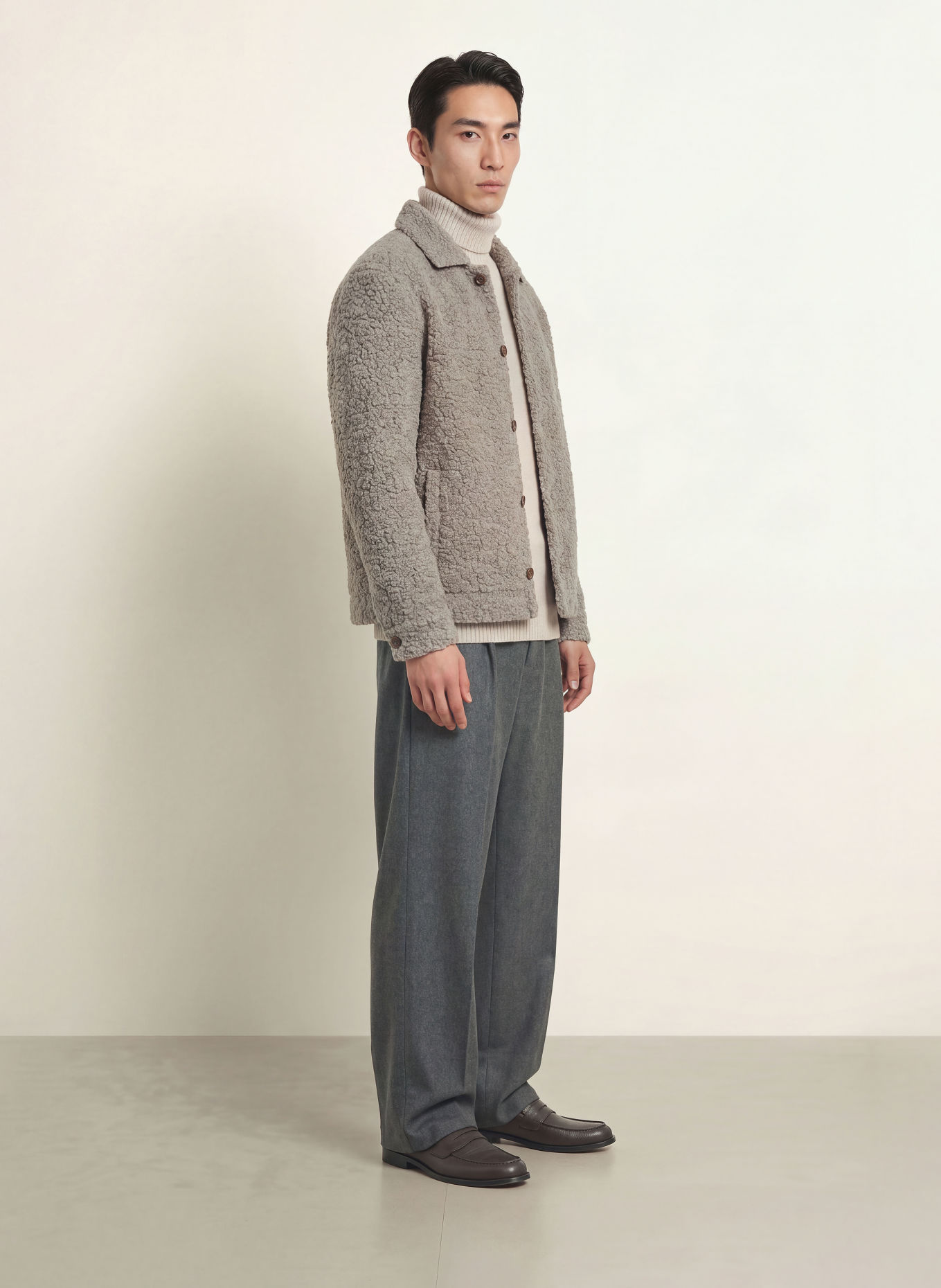 STRELLSON Teddy Fur Overshirt NAD-J: TAUPE