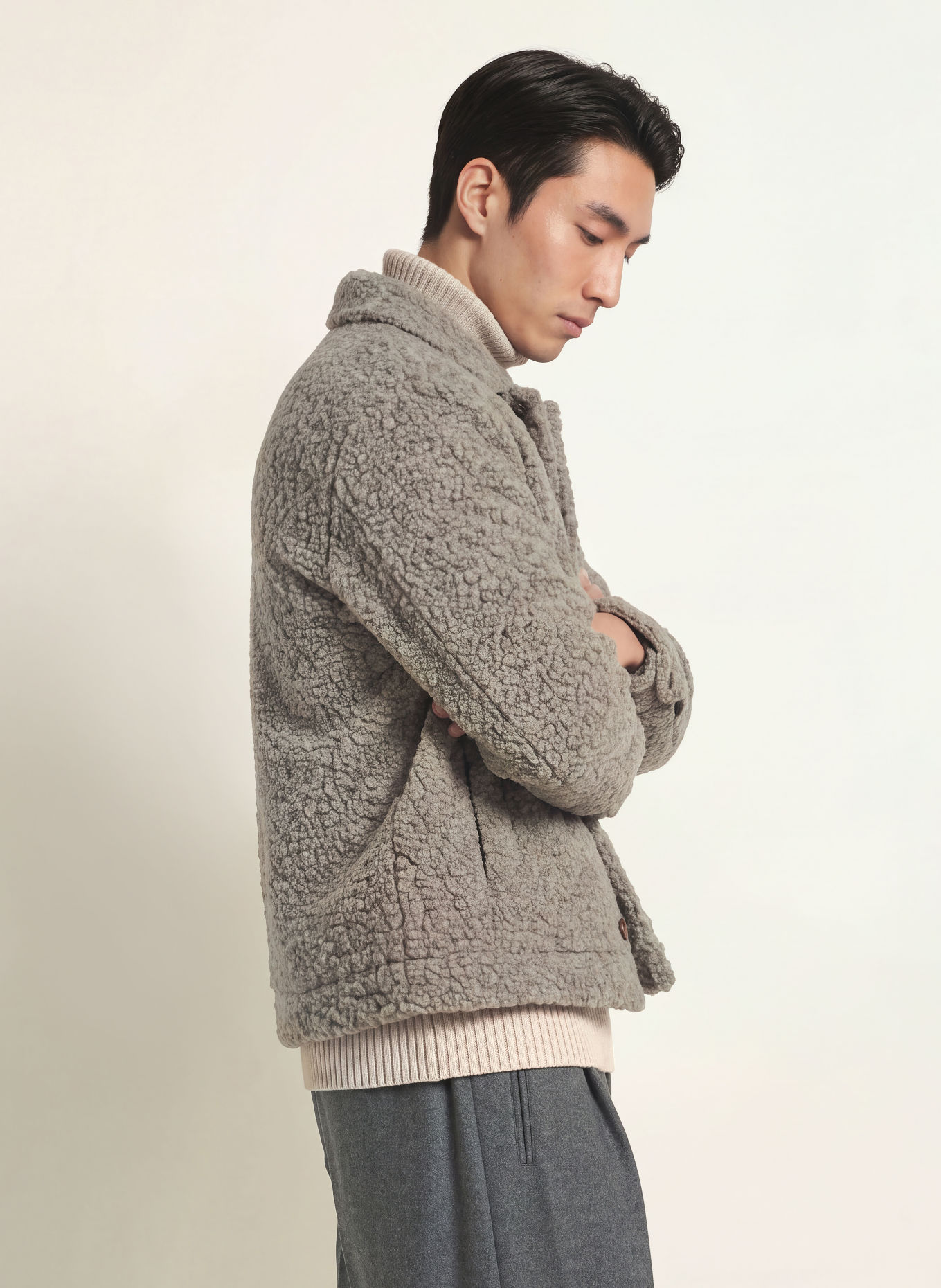 STRELLSON Teddy Fur Overshirt NAD-J: TAUPE