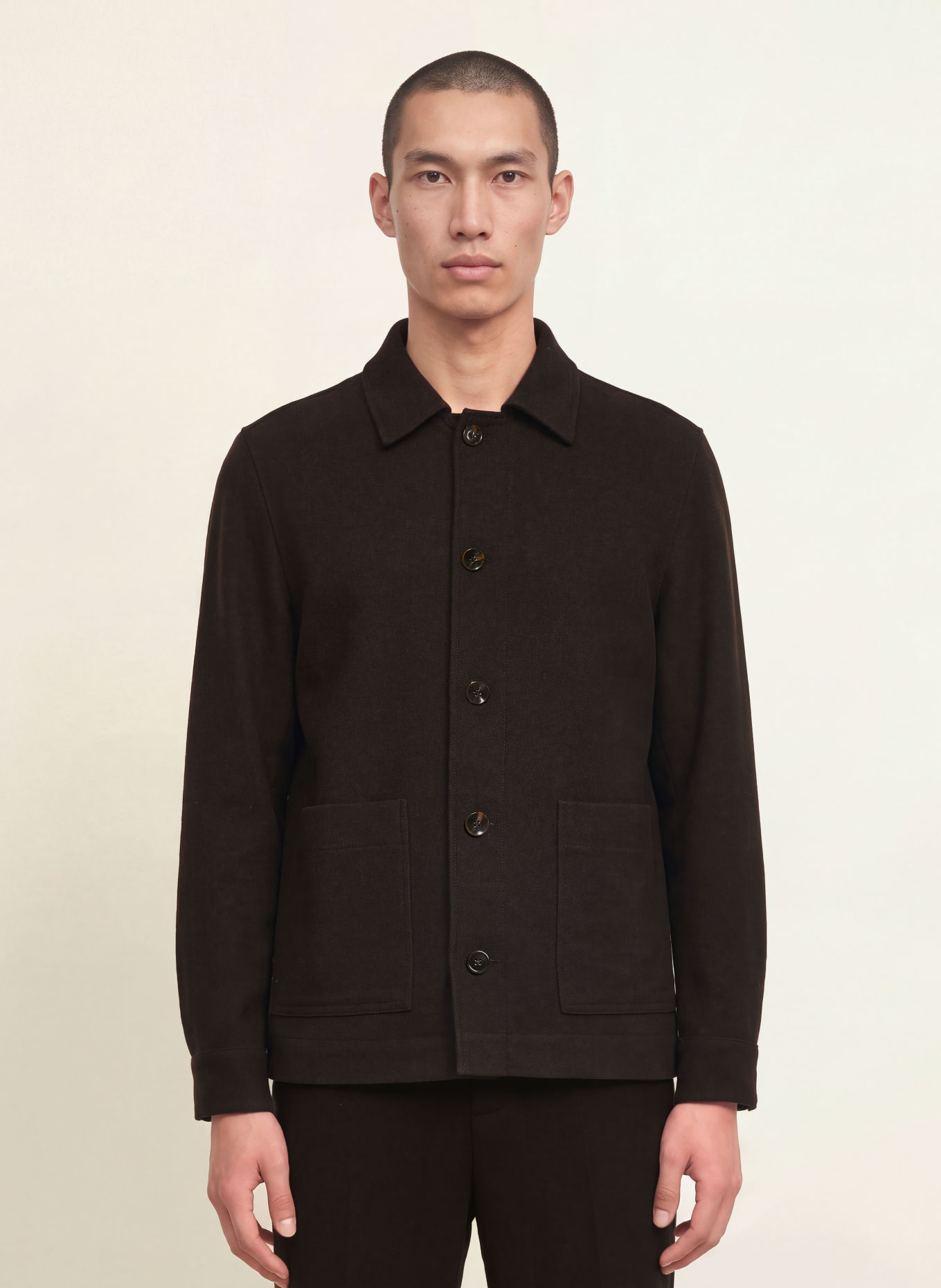 STRELLSON Overshirt DELLIN: TMAVĚ HNĚDÁ