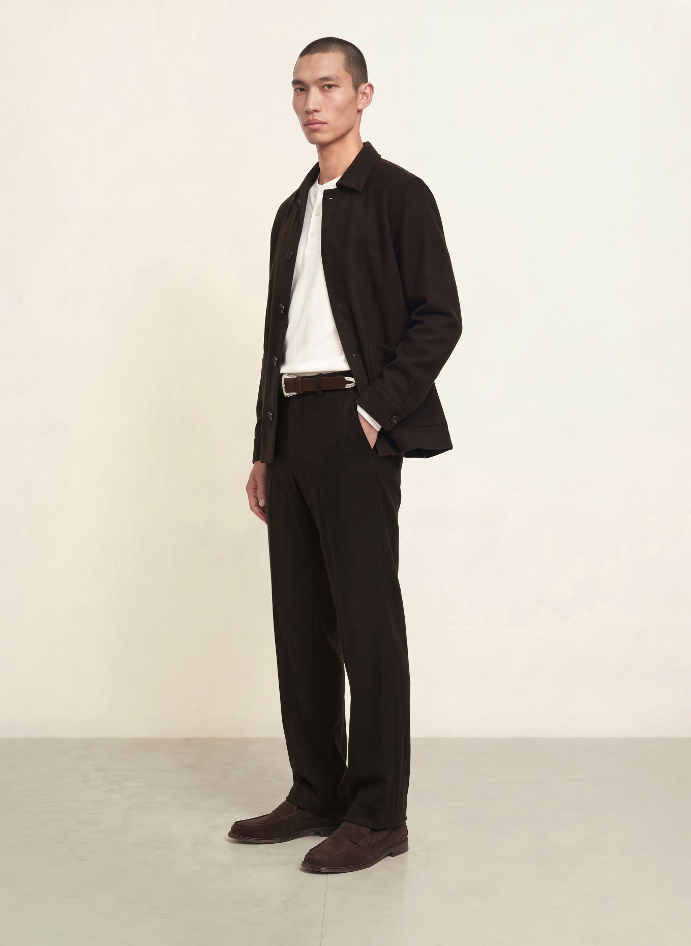 STRELLSON Overshirt DELLIN: TMAVĚ HNĚDÁ