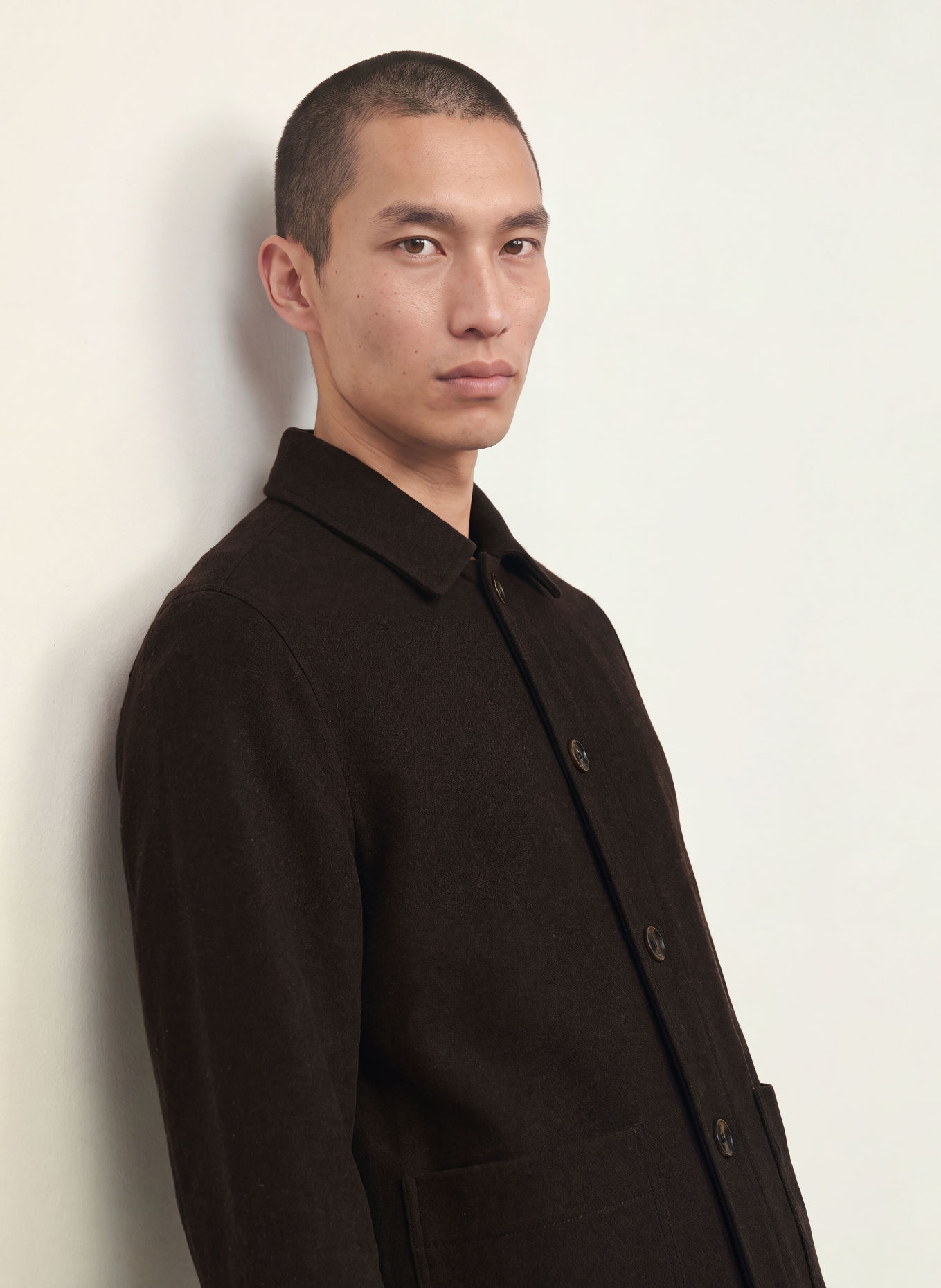 STRELLSON Overshirt DELLIN: TMAVĚ HNĚDÁ