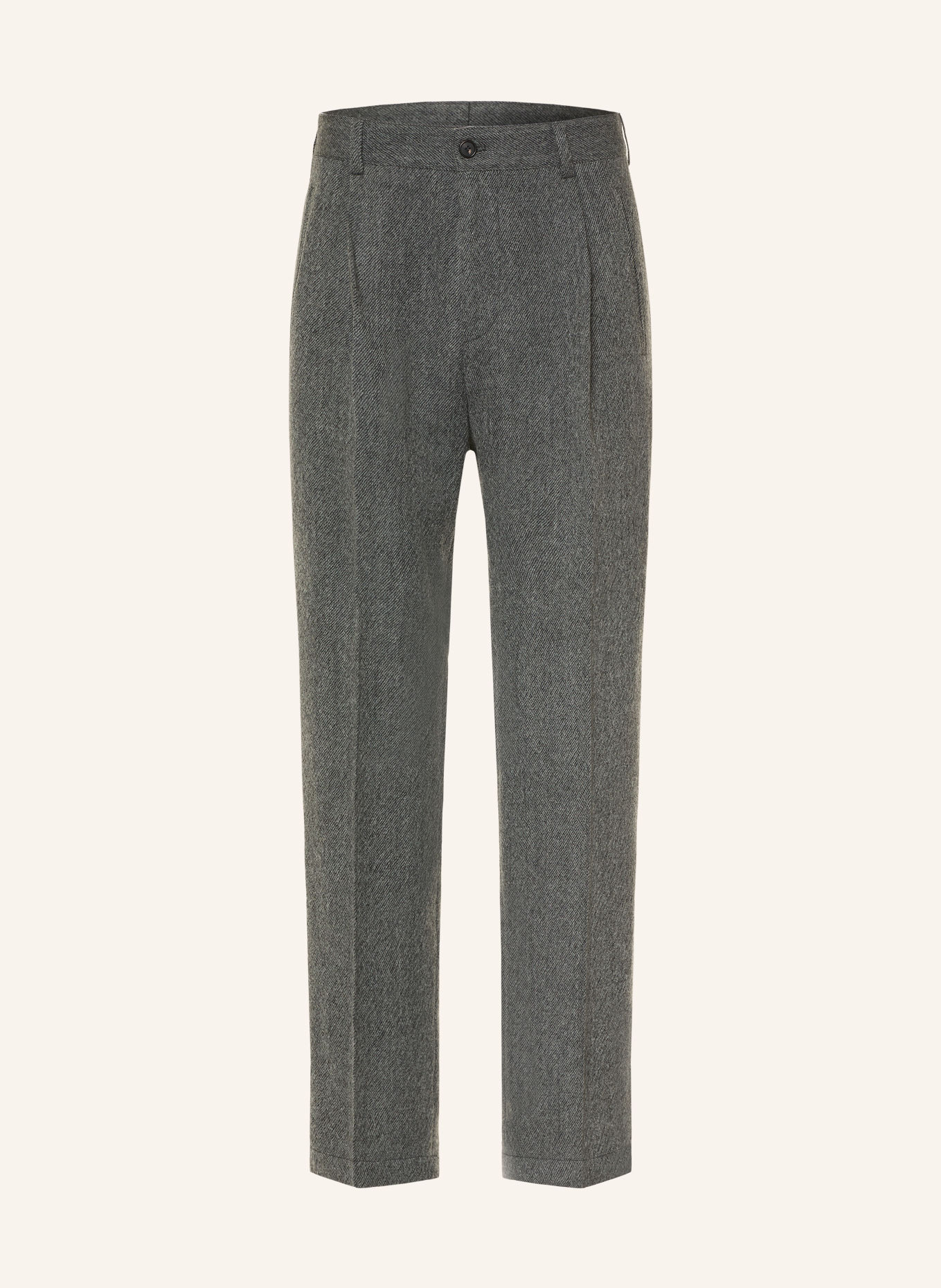 STRELLSON Pantalon en flanelle JAROD, coupe ample: GRIS FONCÉ