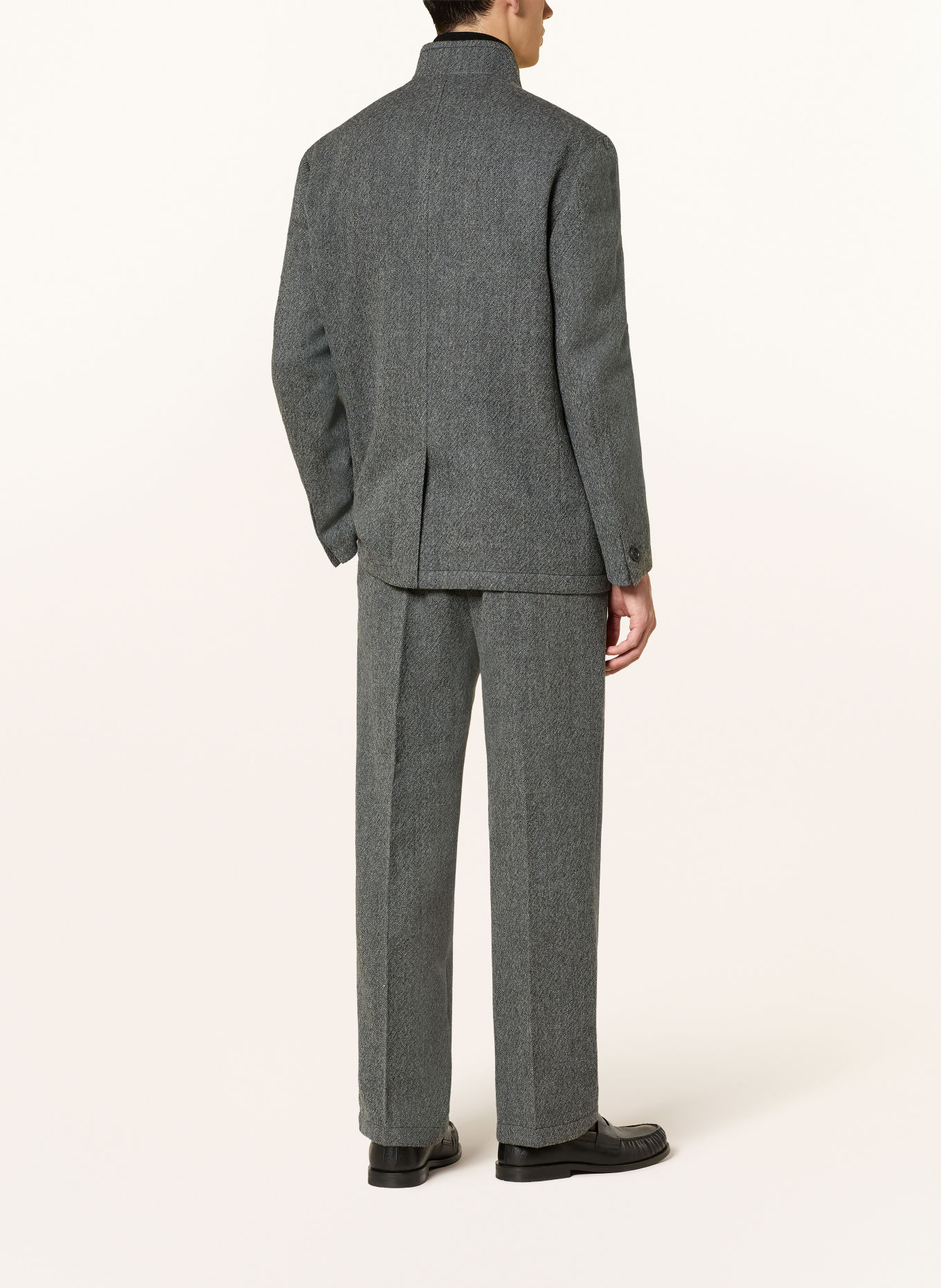 STRELLSON Pantalon en flanelle JAROD, coupe ample: GRIS FONCÉ