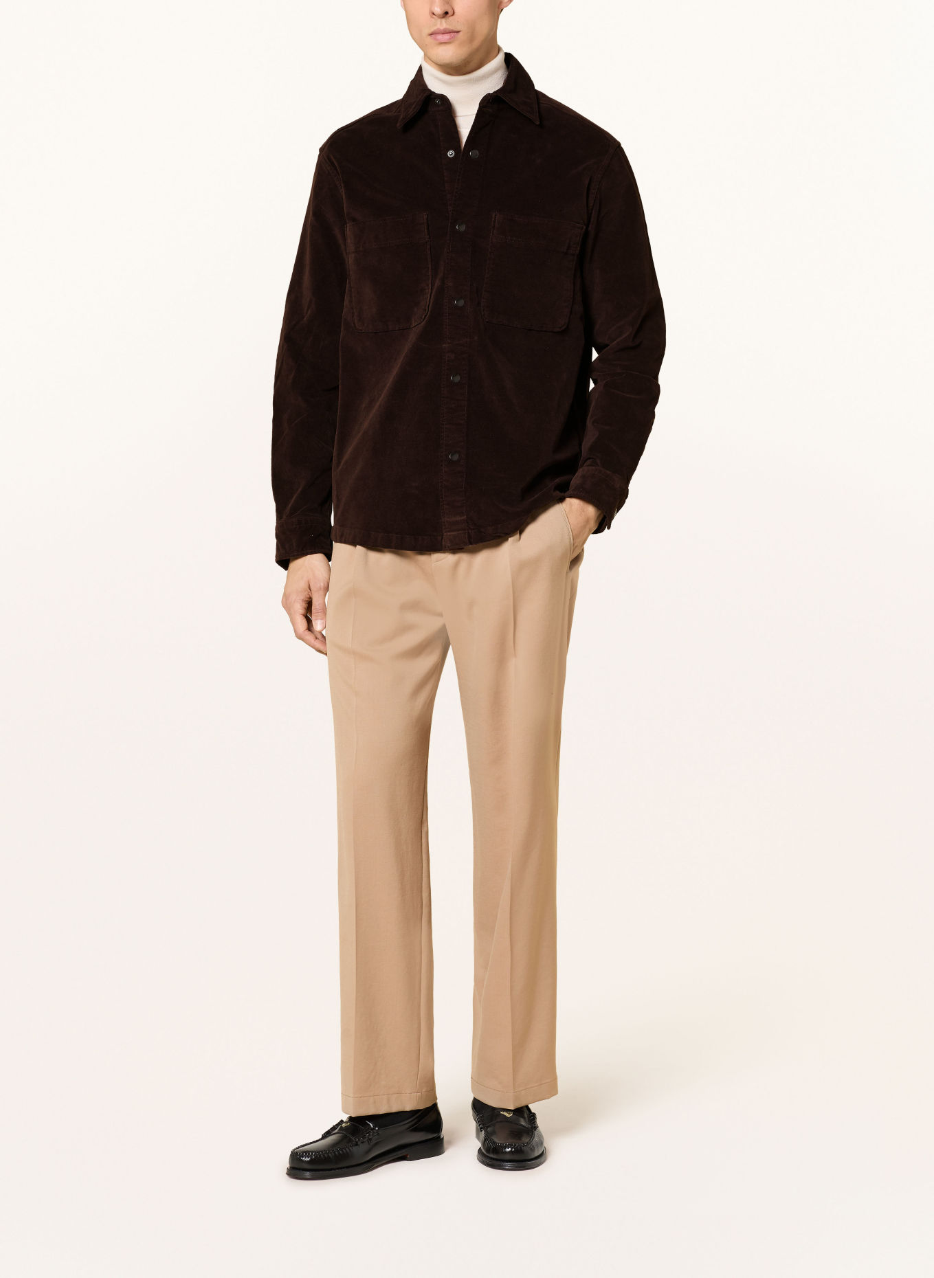 STRELLSON NATTI Overshirt: DARK BROWN