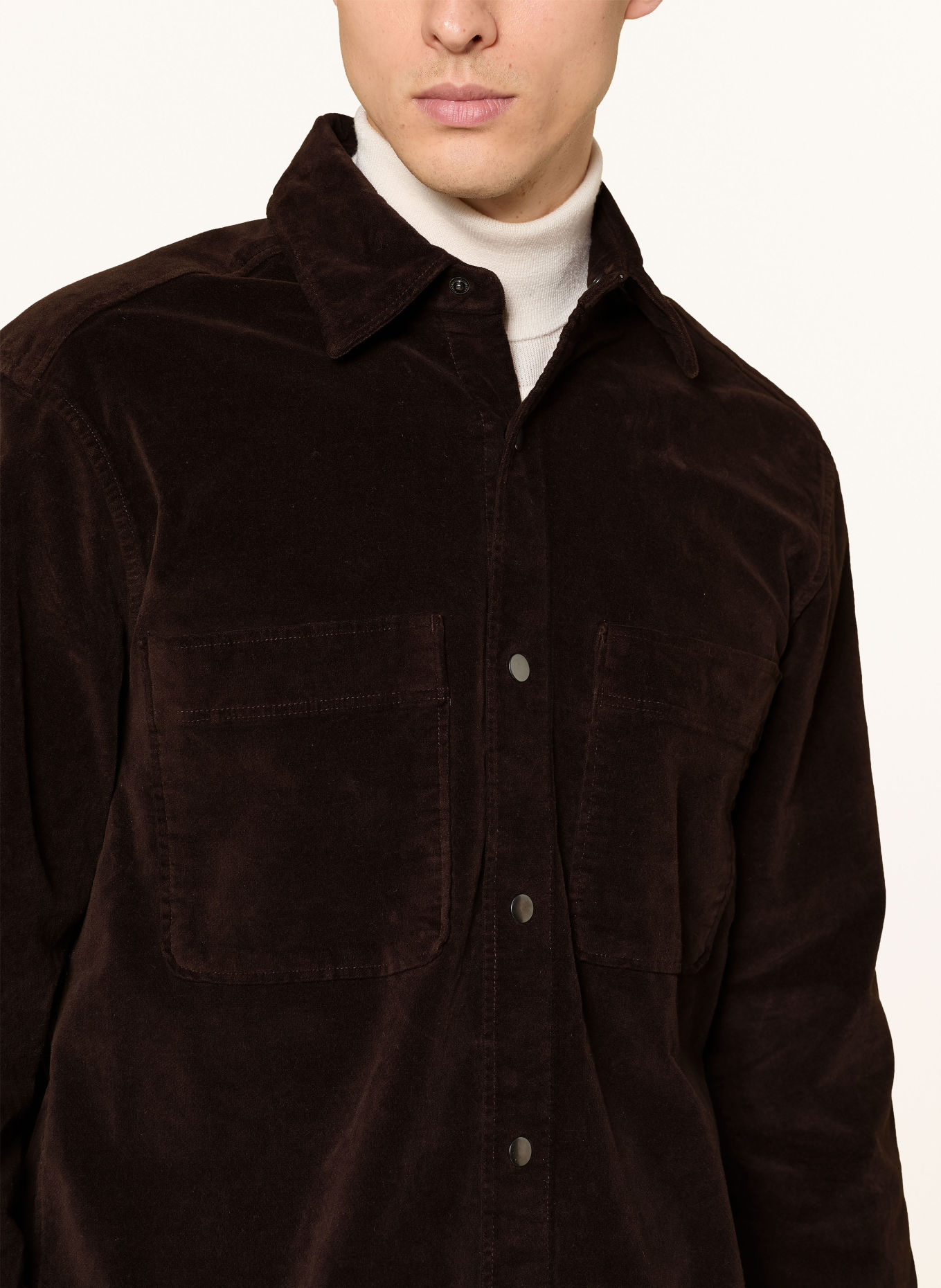 STRELLSON NATTI Overshirt: DARK BROWN