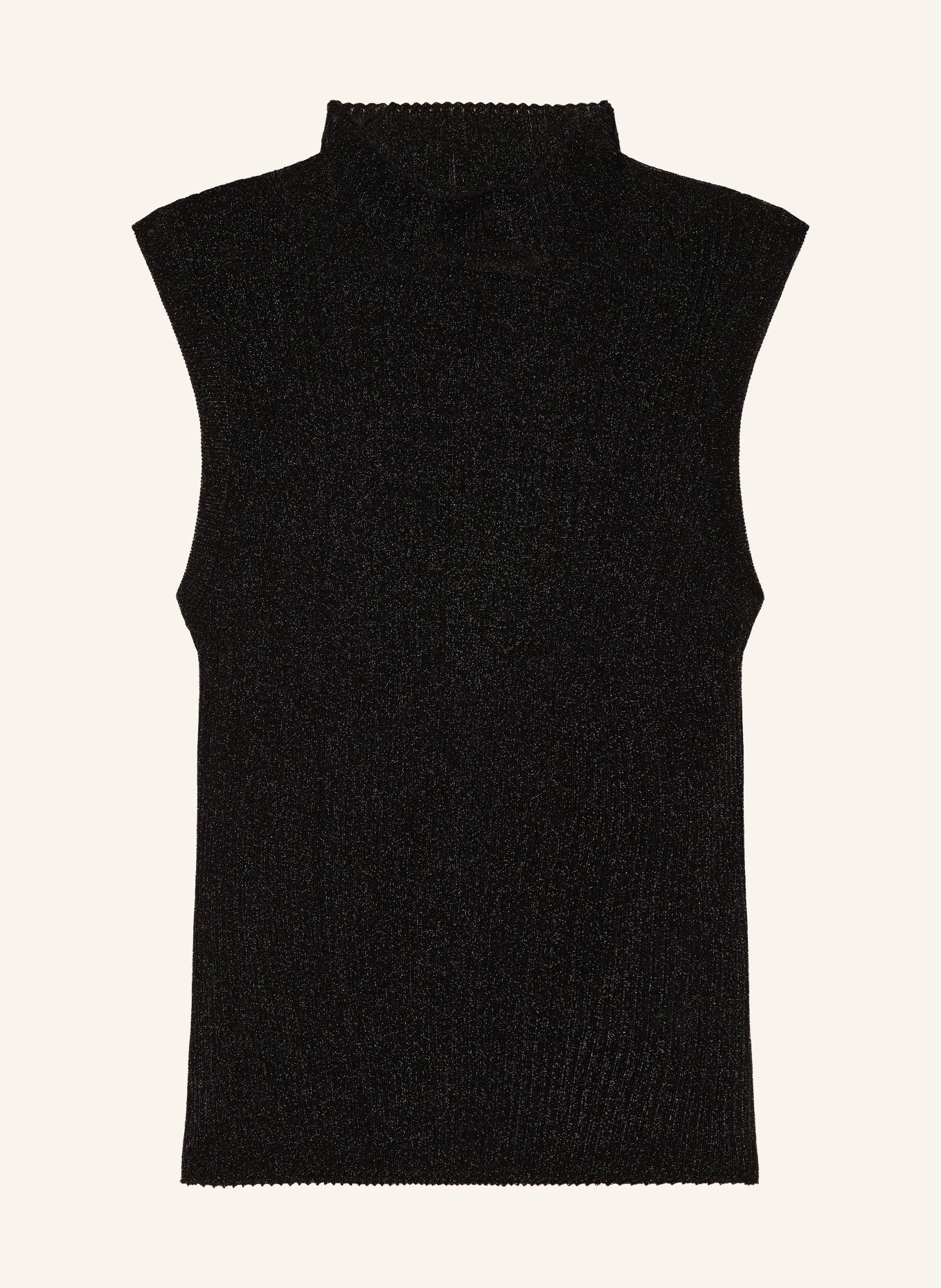 MOS MOSH MMIMANJA Knit Top with Glitter Yarn: BLACK