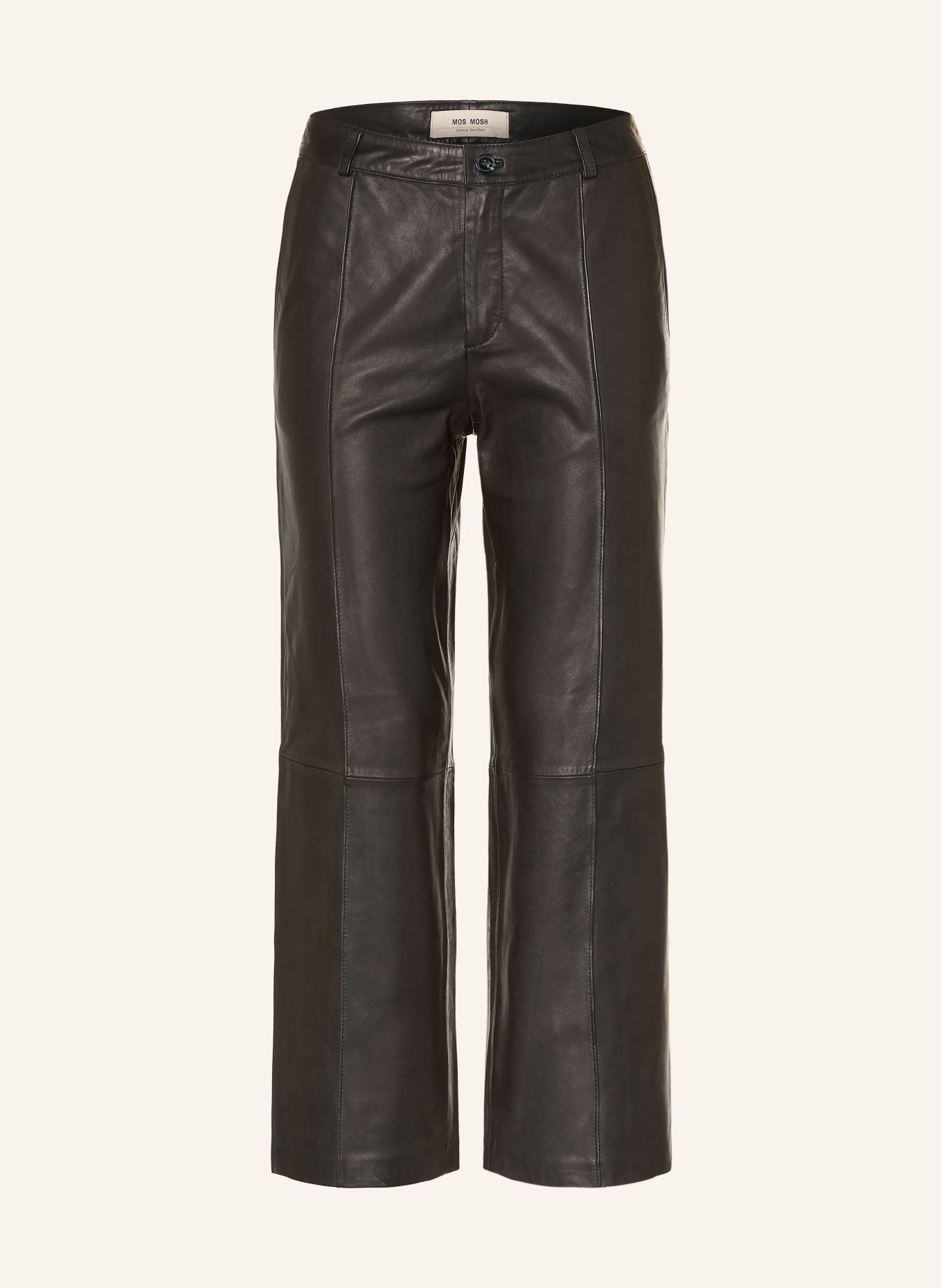MOS MOSH MMCOMO 7/8-length trousers made from leather: BLACK