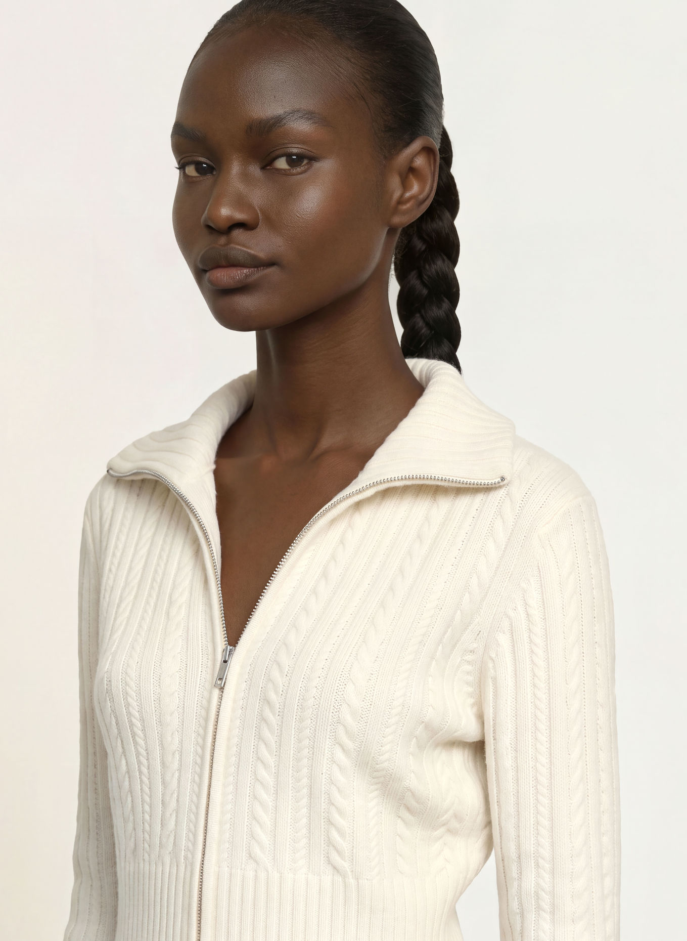 GOOD AMERICAN Cardigan: CREME