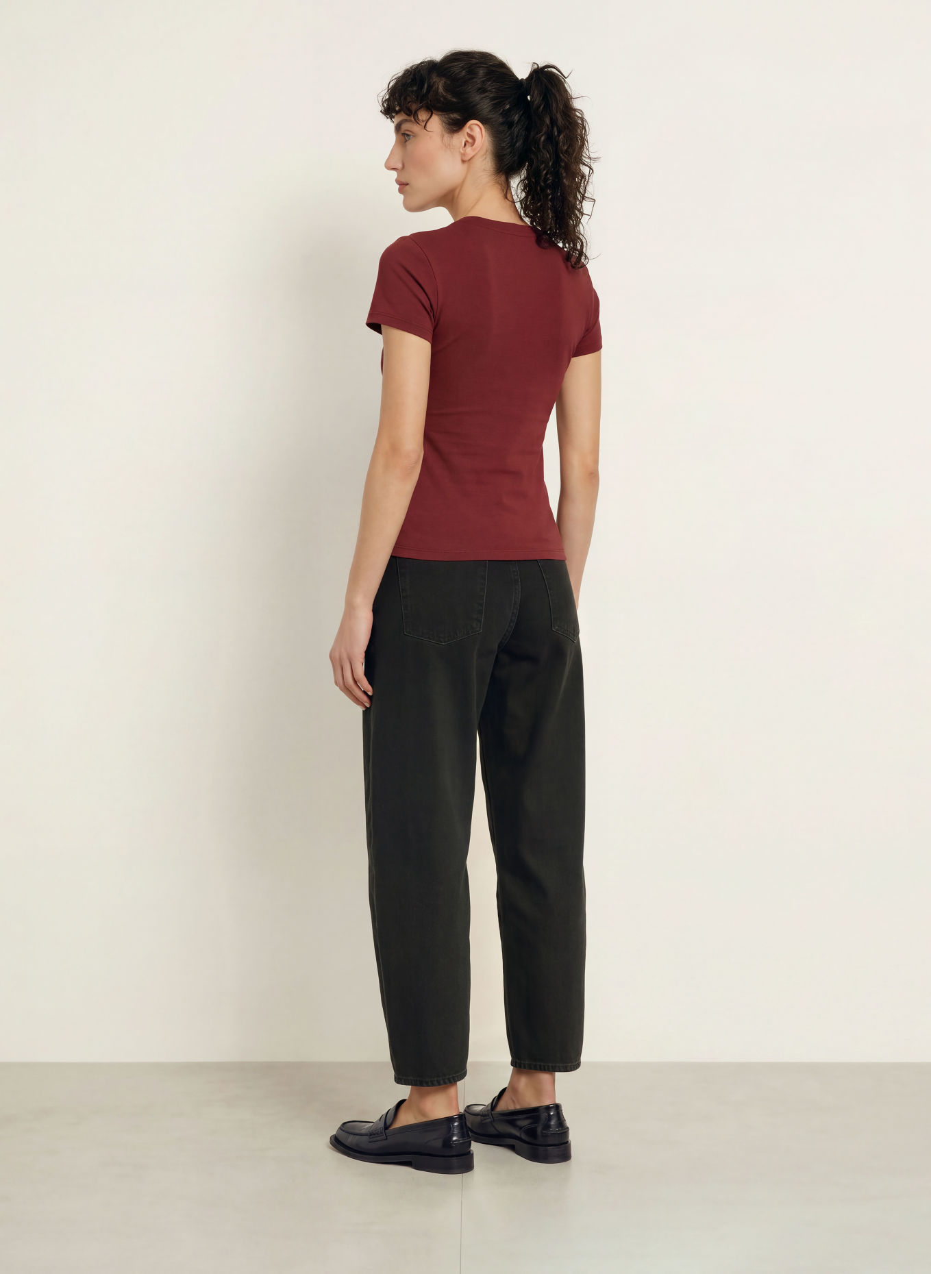 GOOD AMERICAN T-shirt: DARK RED