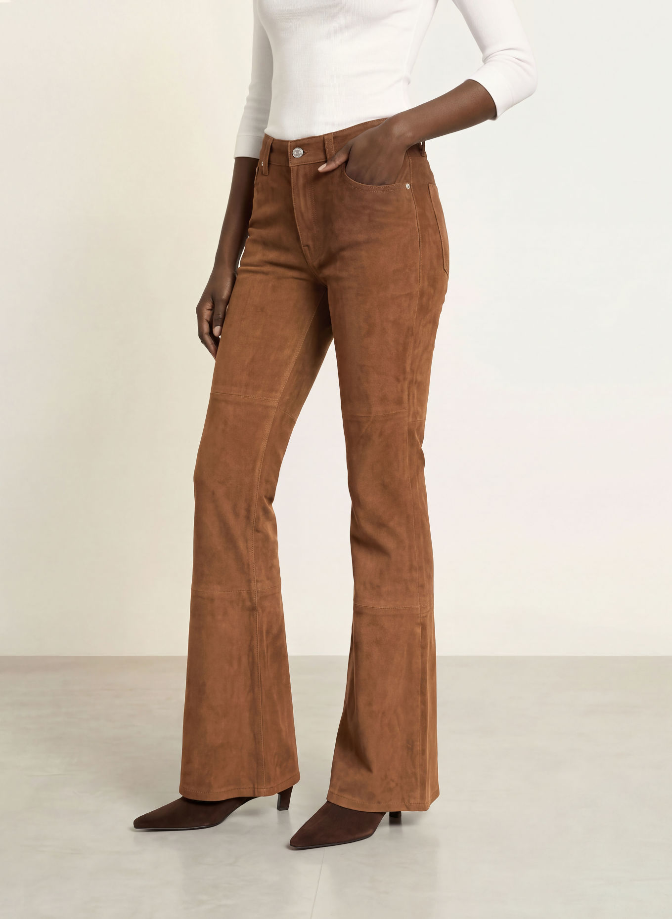 GOOD AMERICAN Lederhose: BRAUN