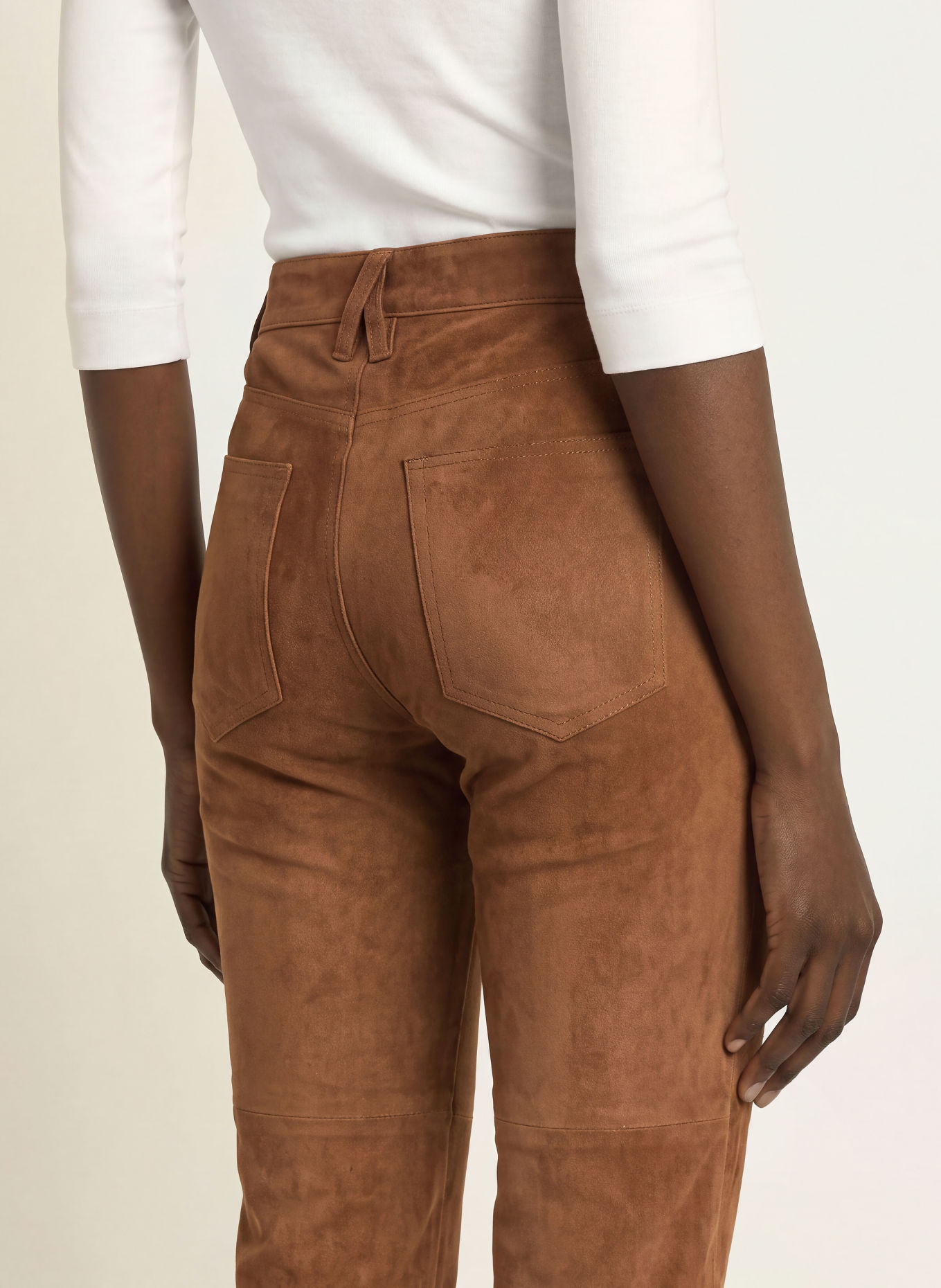 GOOD AMERICAN Lederhose: BRAUN