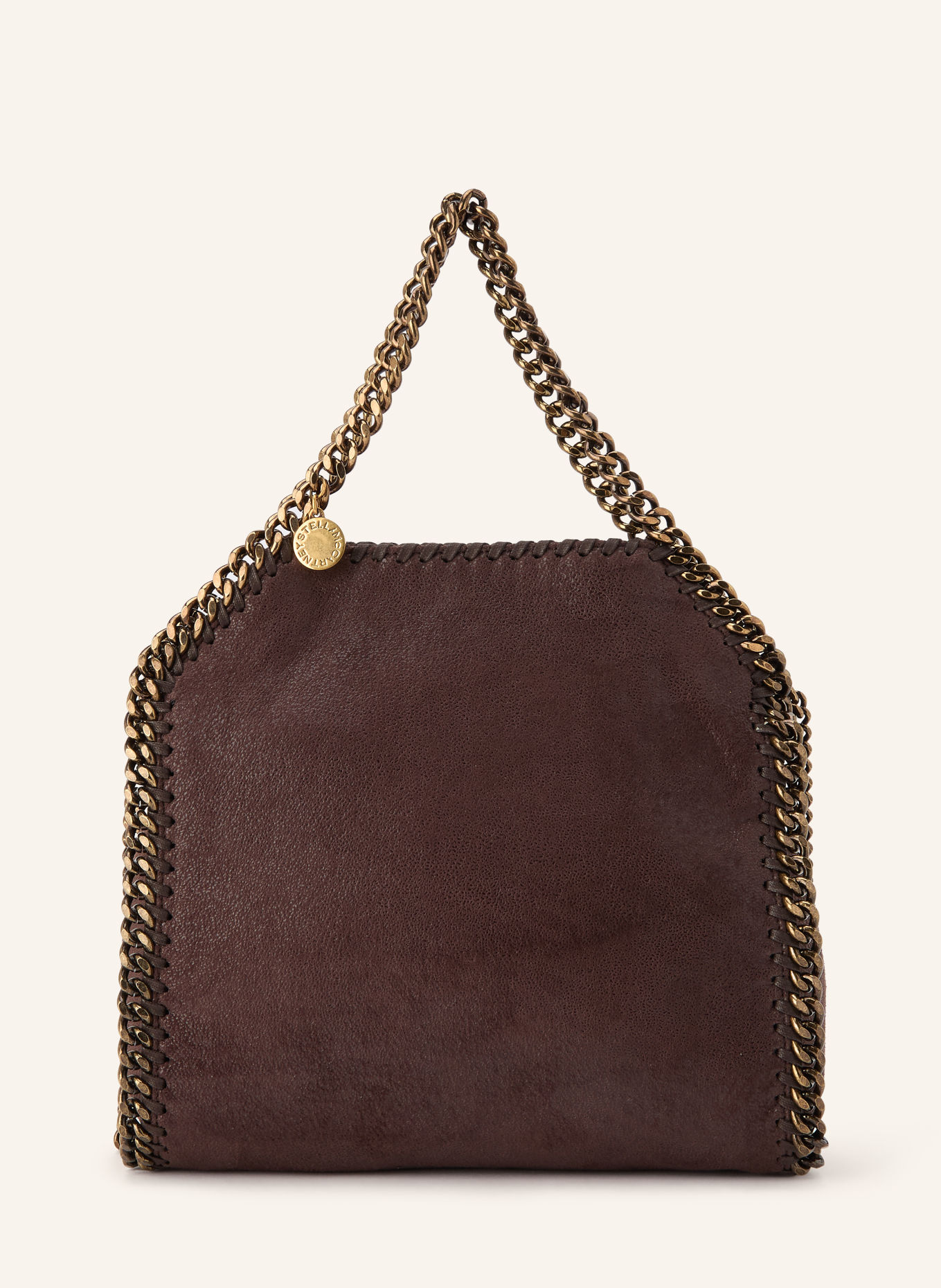STELLA McCARTNEY FALABELLA MINI Crossbody Bag: DARK BROWN / GOLD