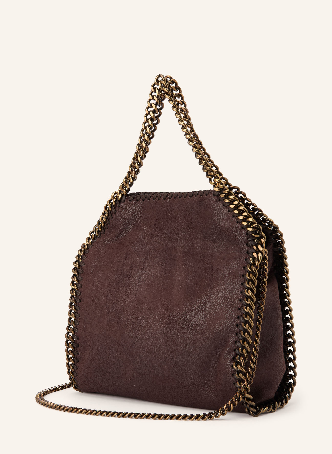 STELLA McCARTNEY FALABELLA MINI Crossbody Bag: DARK BROWN / GOLD