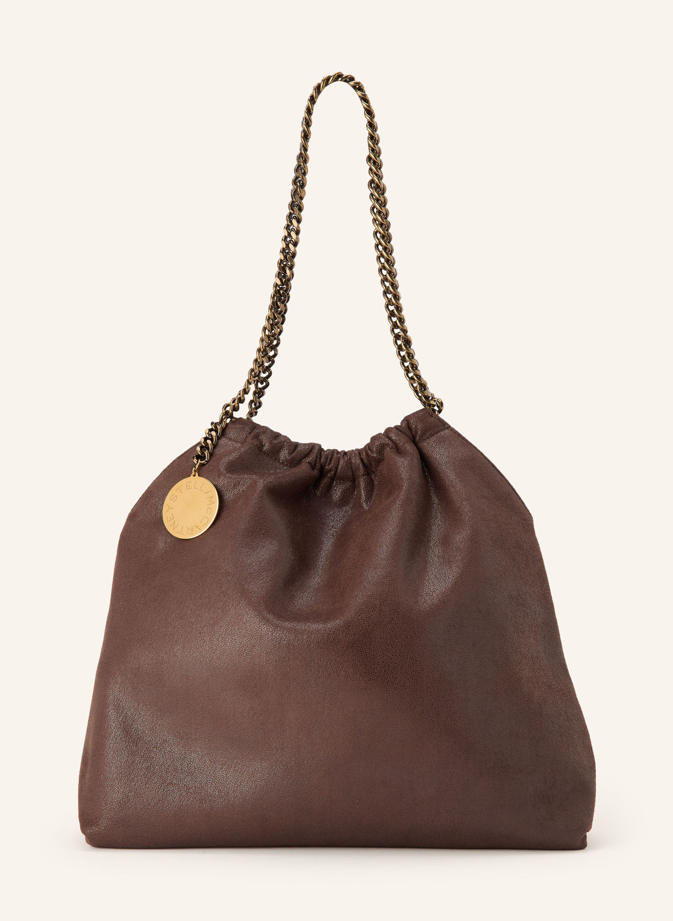 STELLA McCARTNEY FALABELLA MEDIUM Shoulder bag: DARK BROWN / GOLD