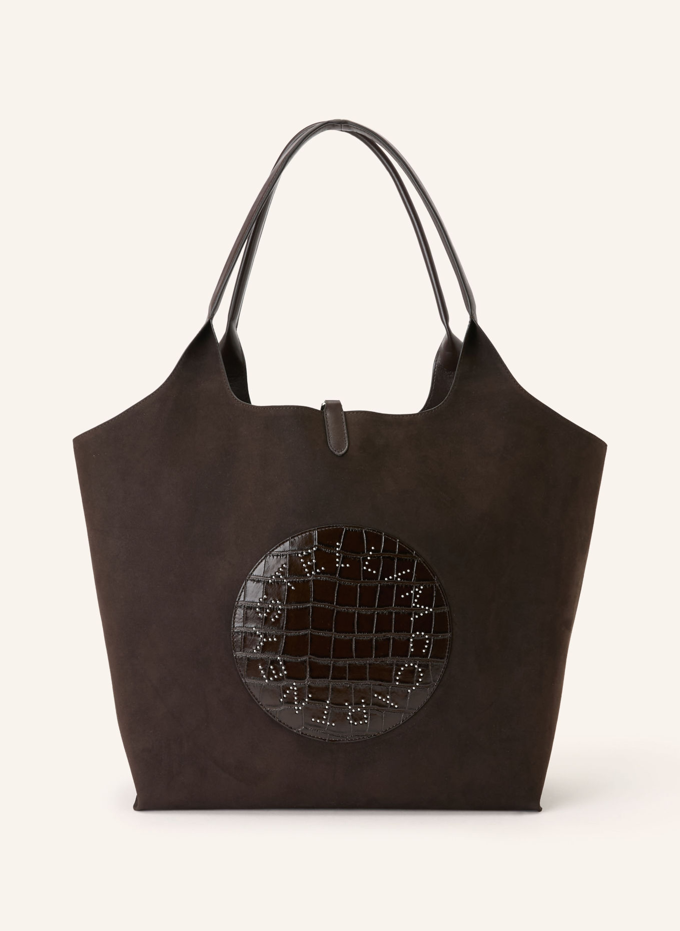STELLA McCARTNEY Shopper zum Wenden mit Pouch: DUNKELBRAUN / SILBER