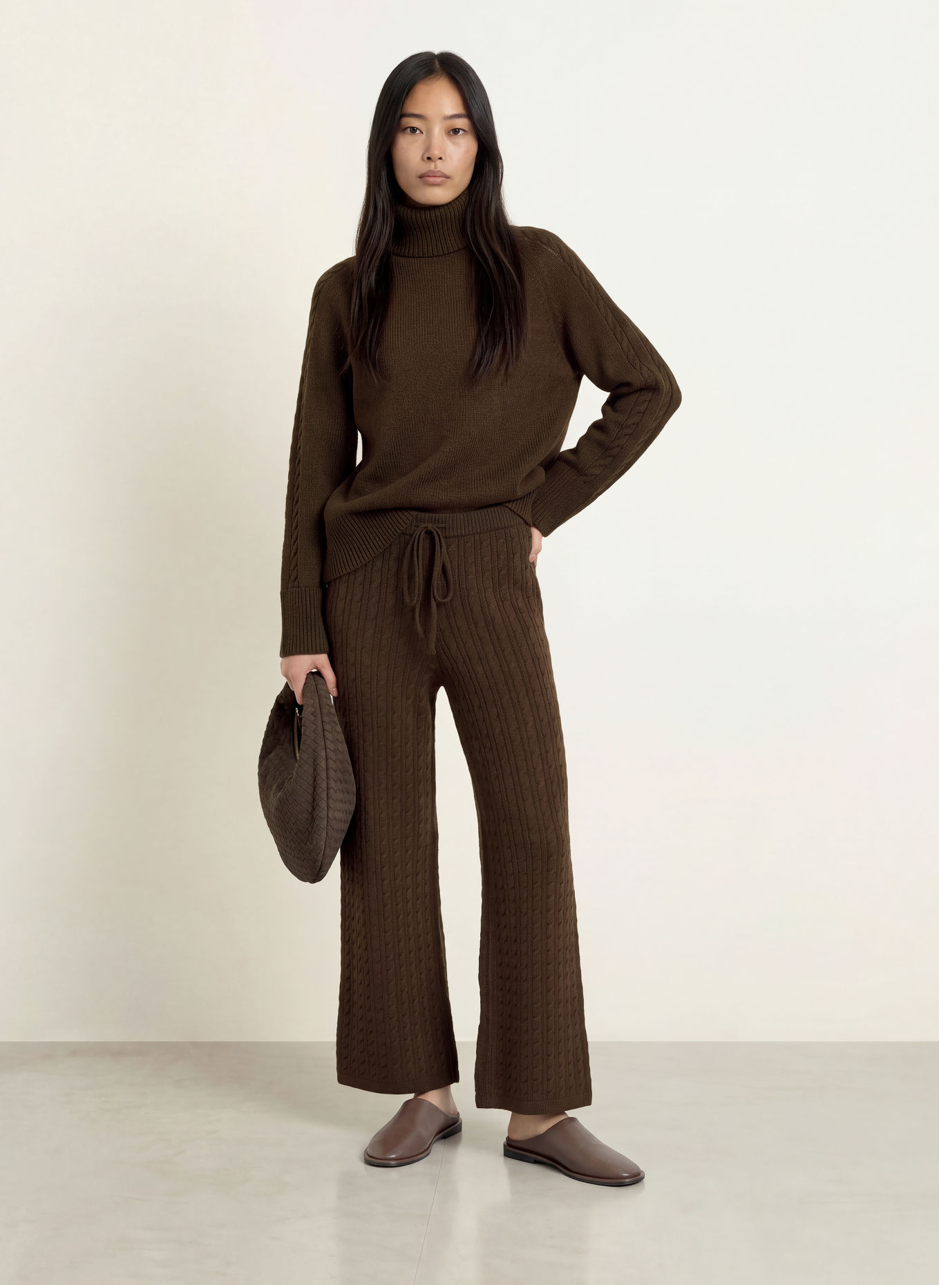GRACE & MILA Rollkragenpullover BASTILLE: DUNKELBRAUN