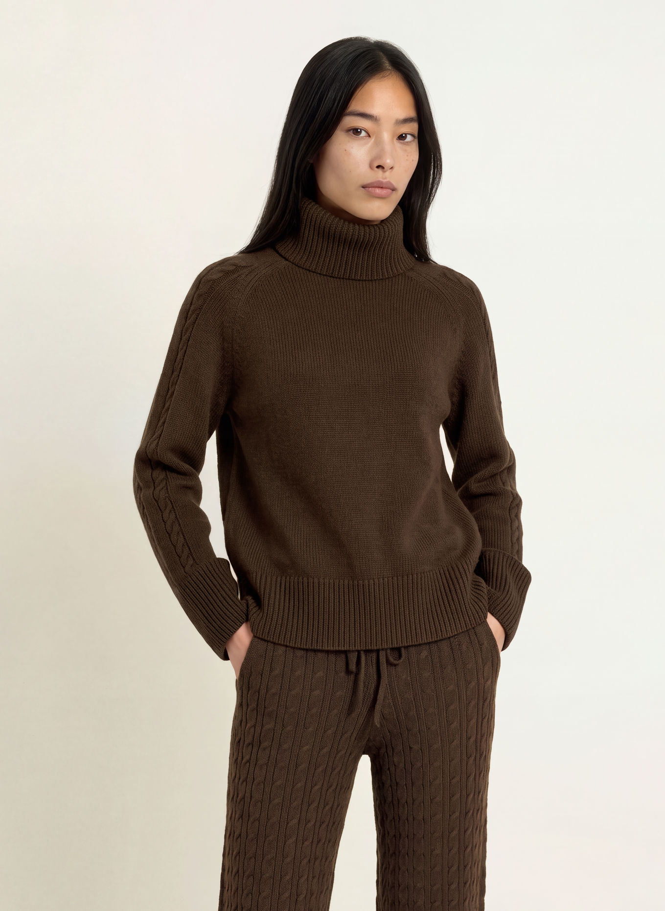 GRACE & MILA Rollkragenpullover BASTILLE: DUNKELBRAUN