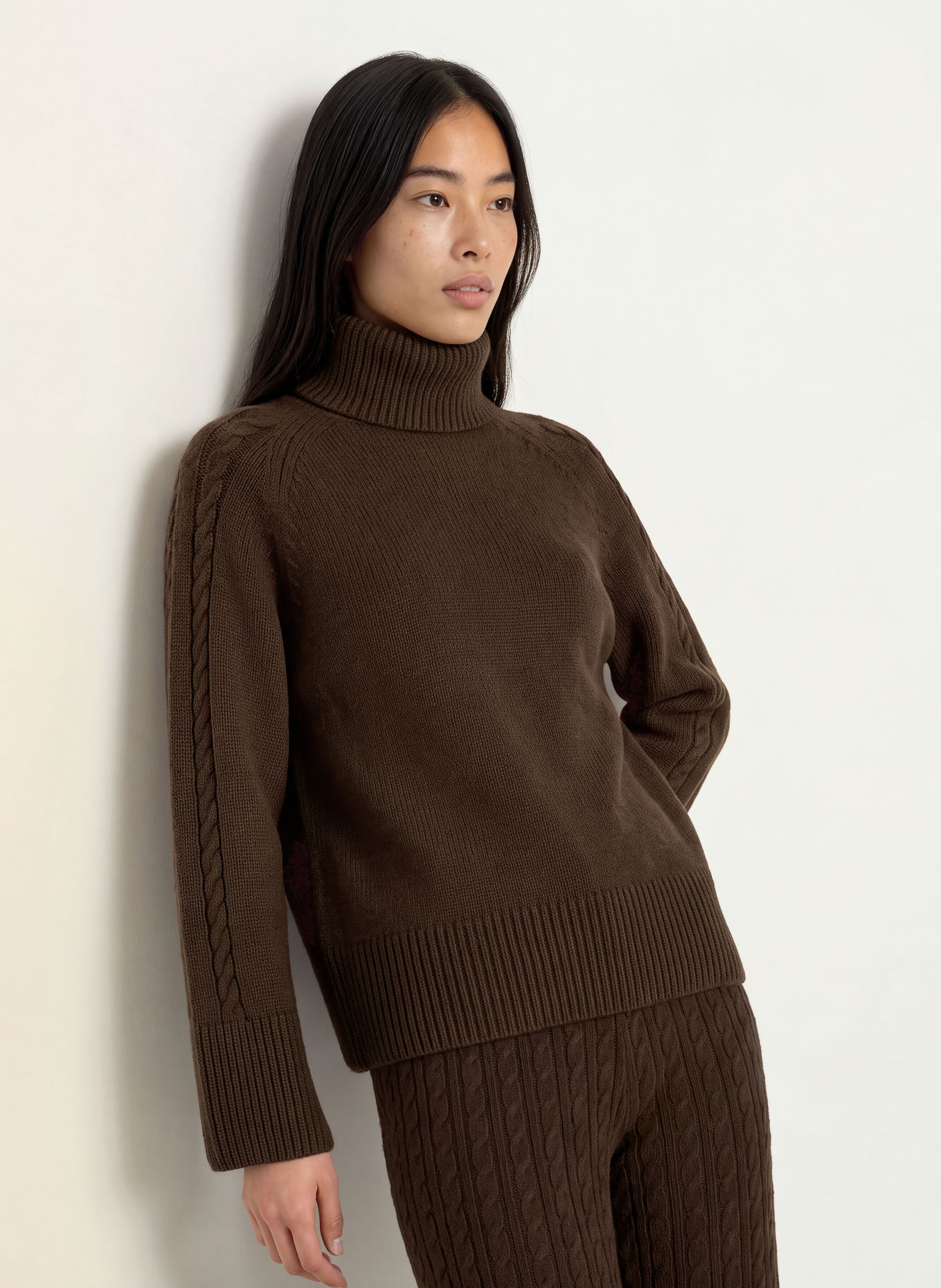 GRACE & MILA Rollkragenpullover BASTILLE: DUNKELBRAUN