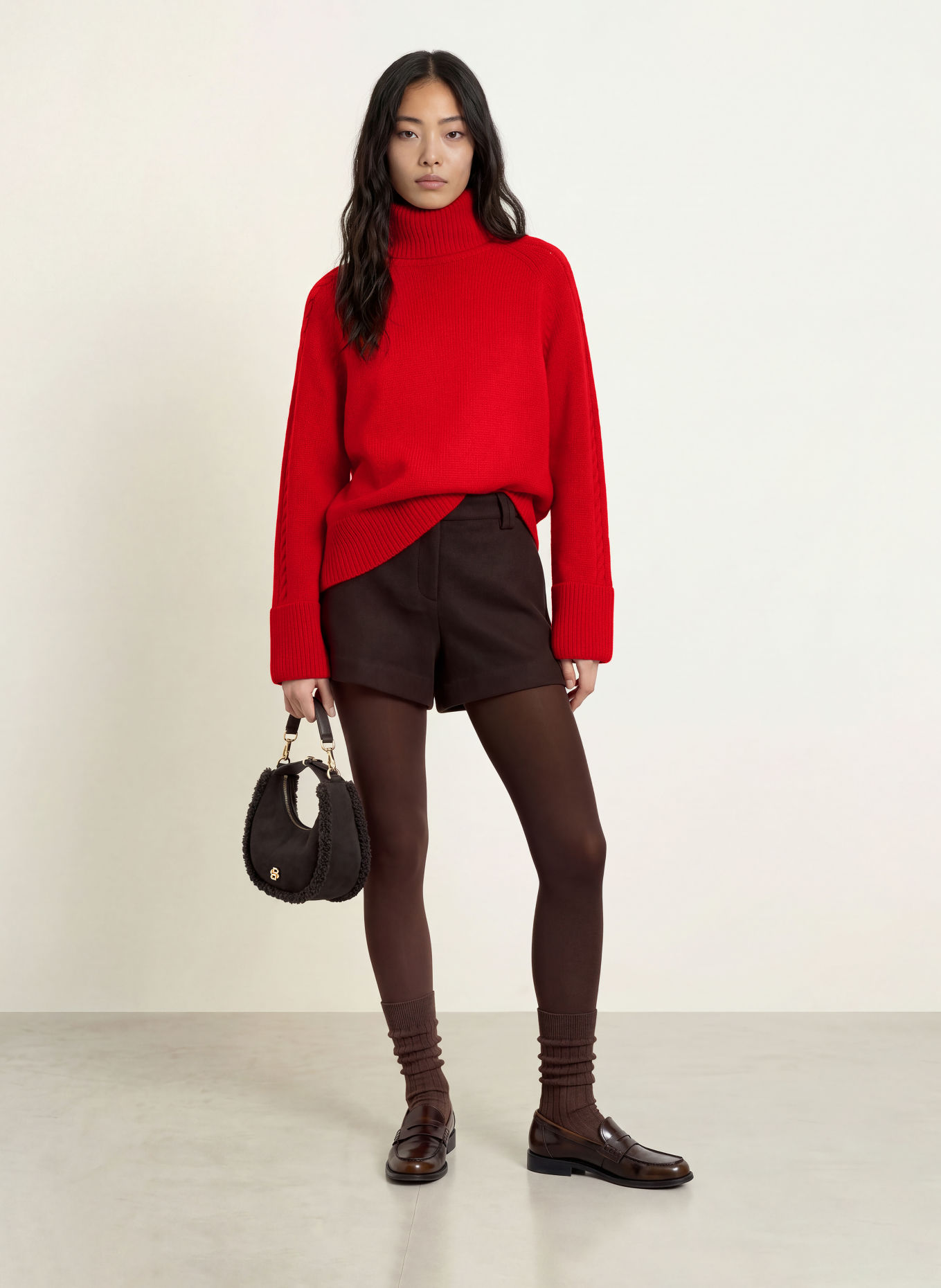 GRACE & MILA BASTILLE Turtleneck sweater: RED