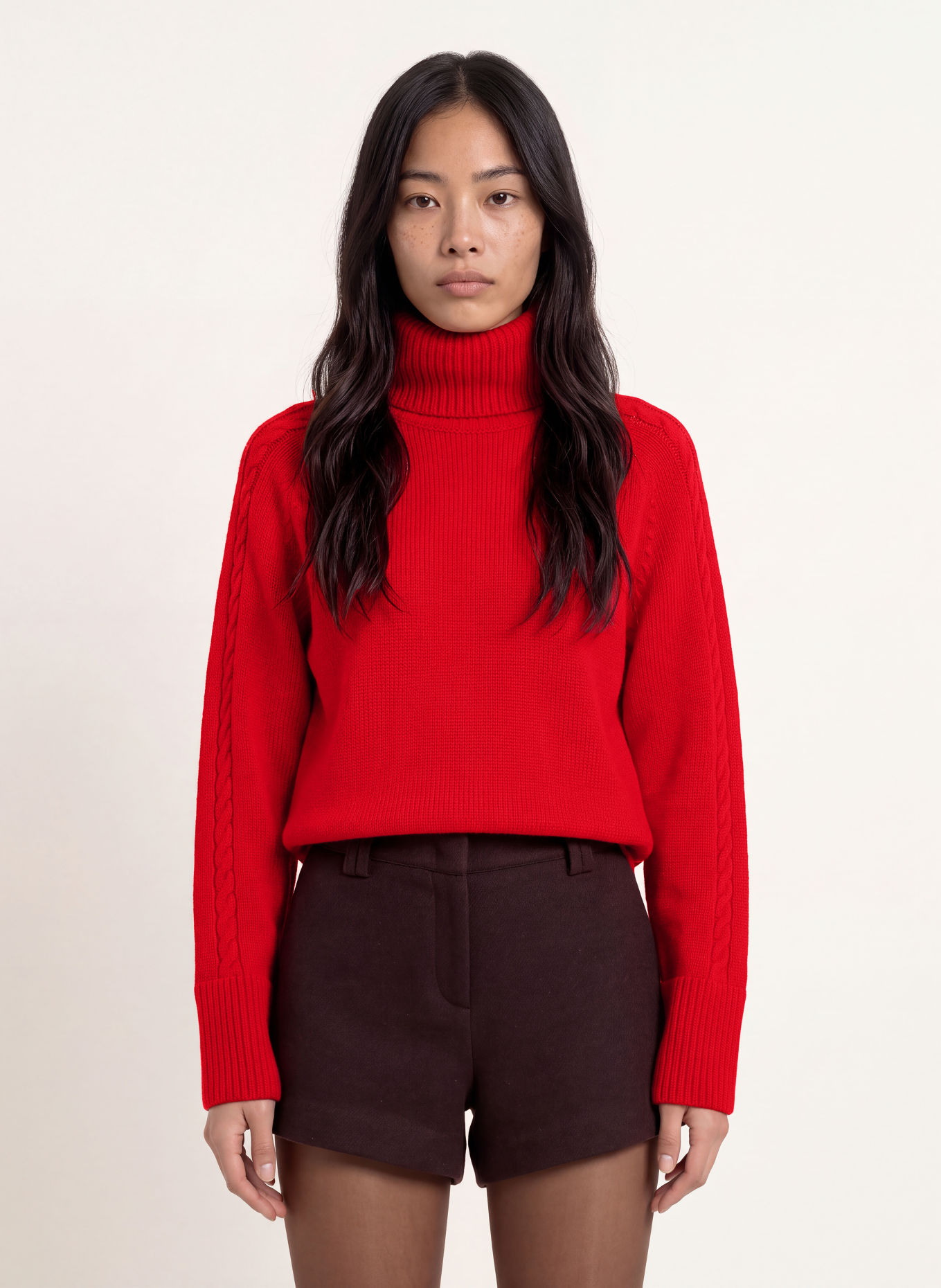 GRACE & MILA BASTILLE Turtleneck sweater: RED