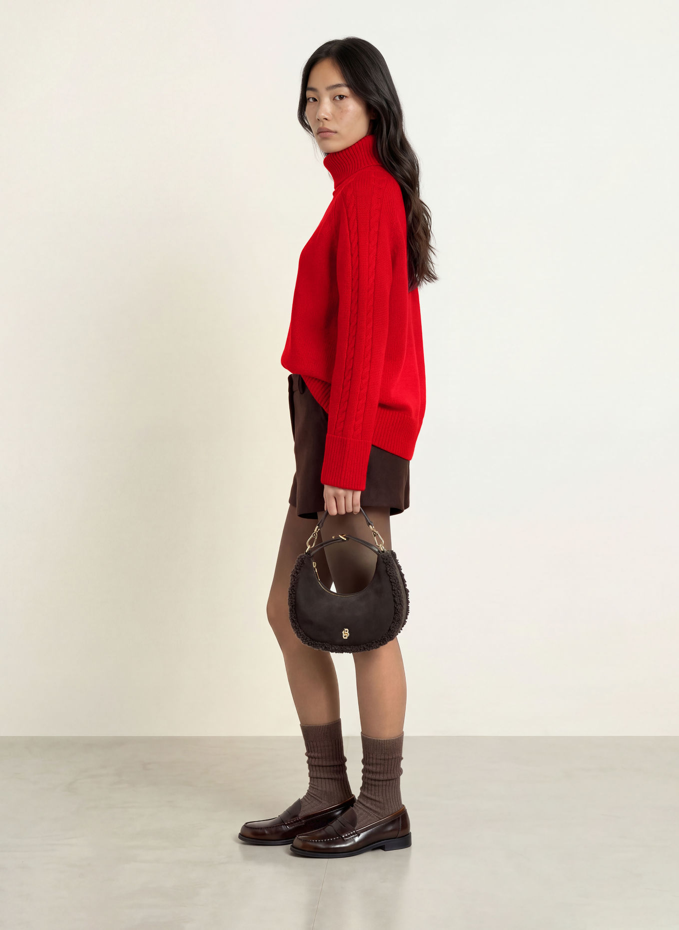 GRACE & MILA BASTILLE Turtleneck sweater: RED